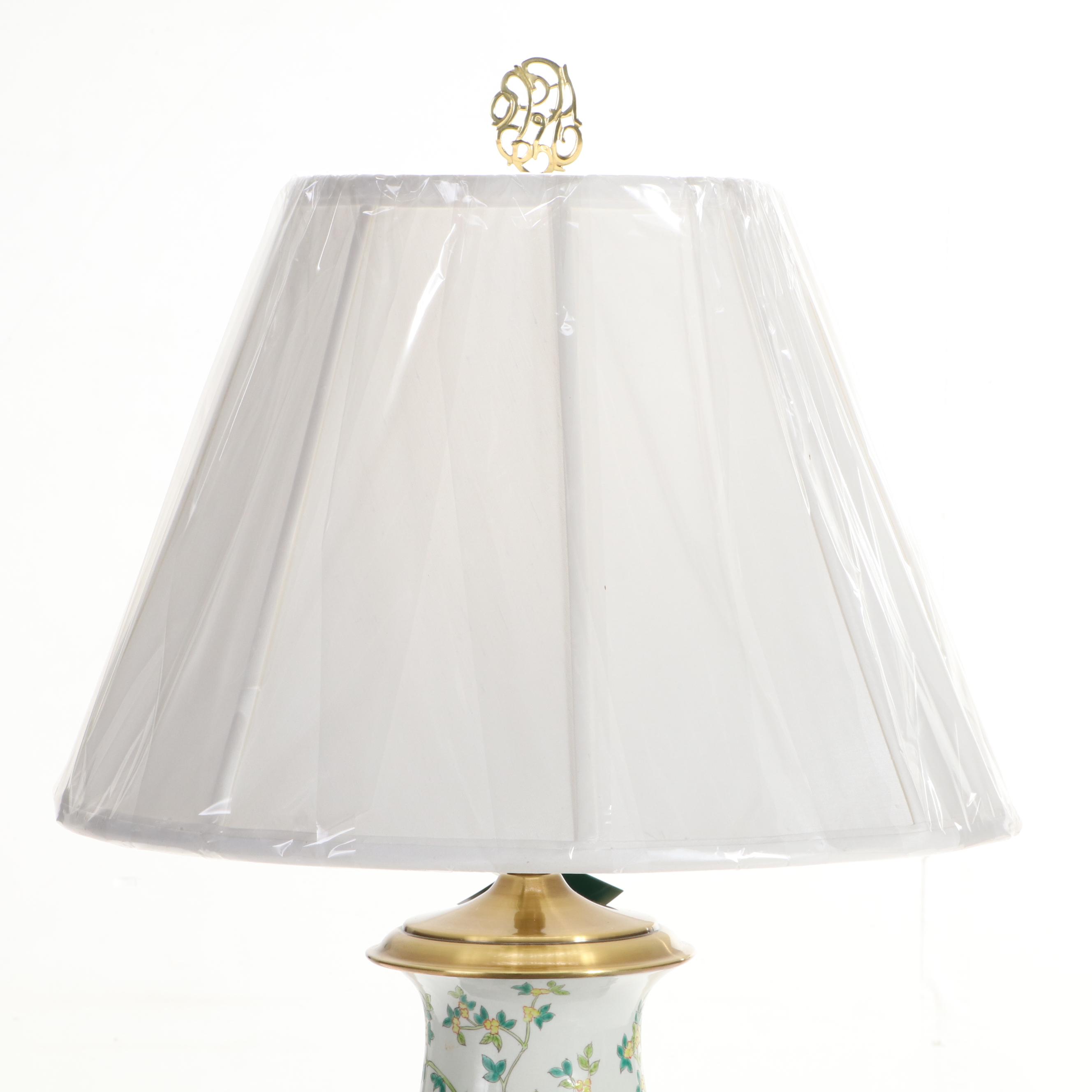 Chinese Famille Rose Enameled Porcelain Vase Table Lamp