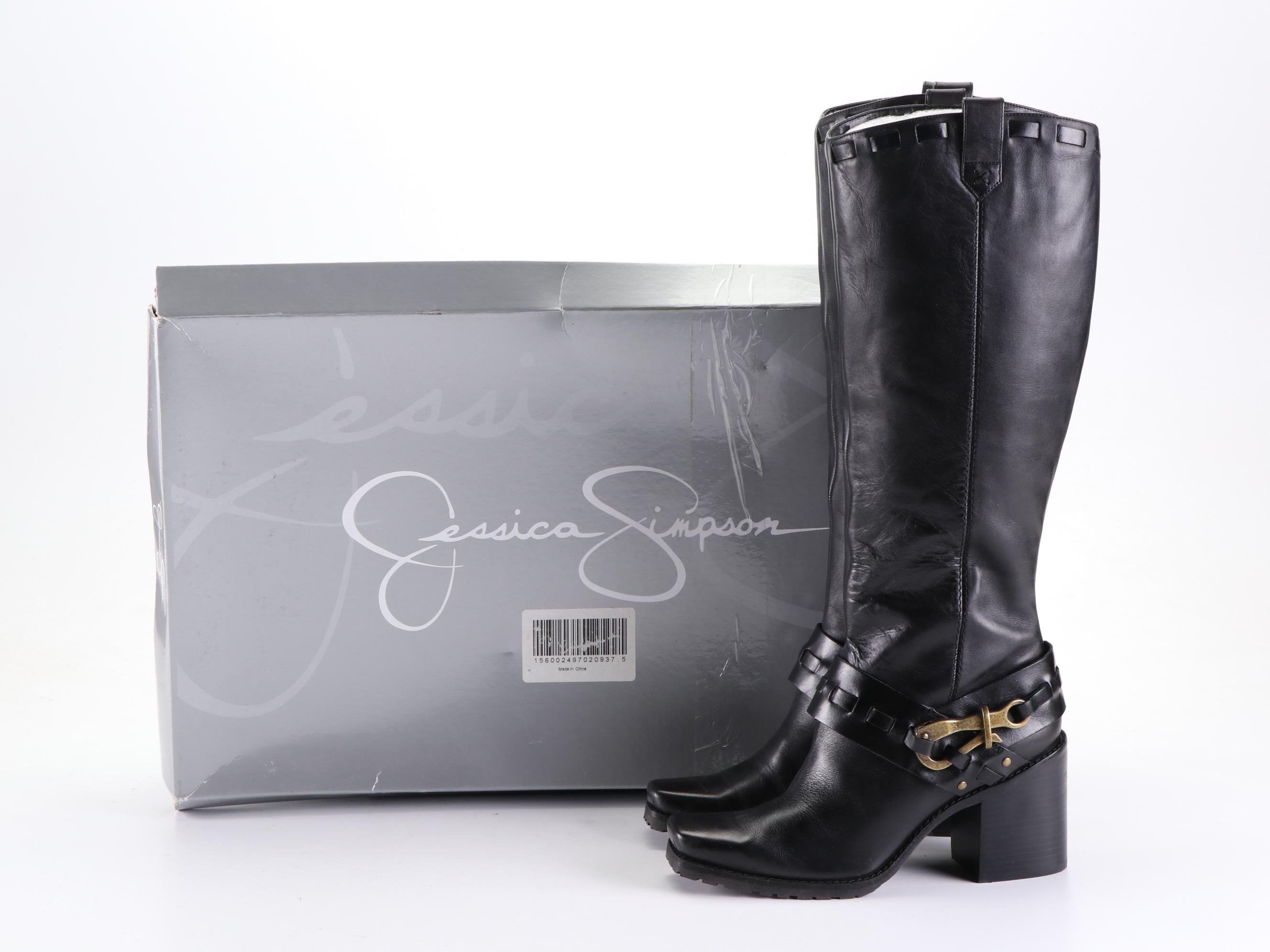 Jessica Simpson Lanasi Harness Boots in Barroso Leather with Box