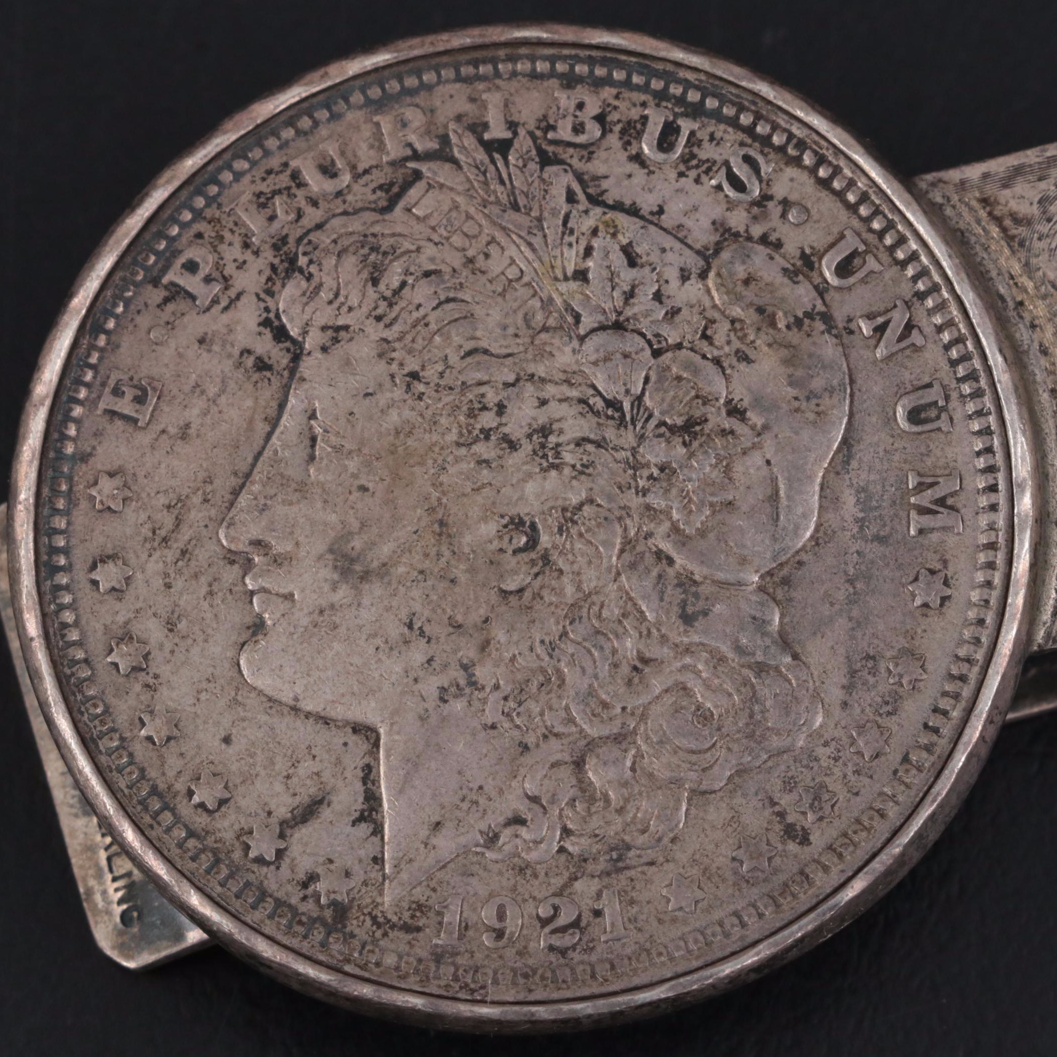 Morgan Smith Sterling Silver Money Clip with Morgan Silver Dollar Coin