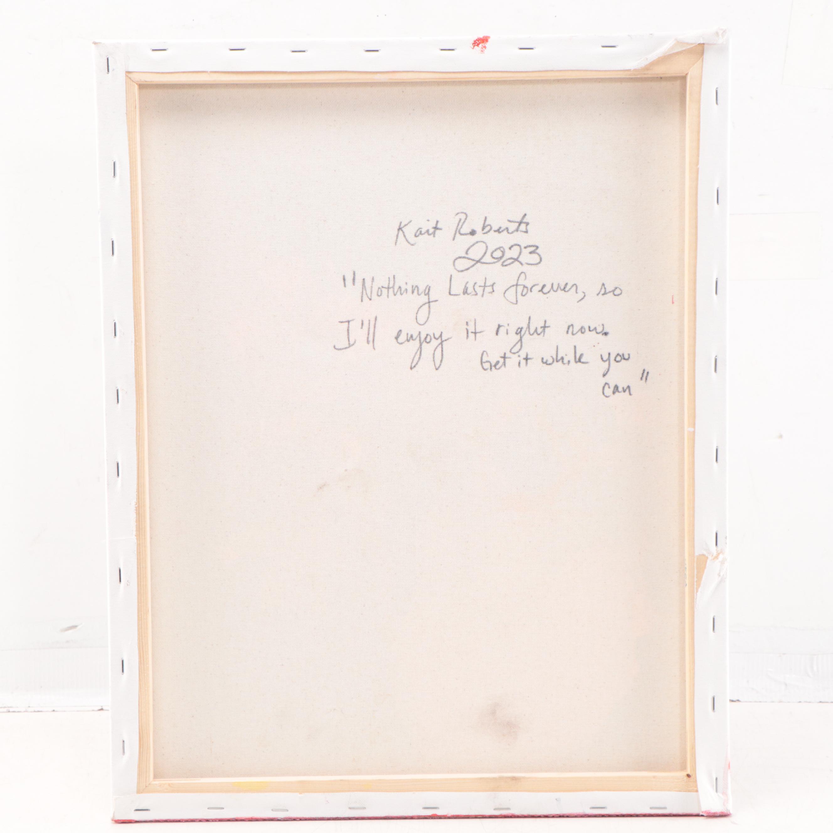 Kait Roberts Floral Mixed Media Painting, 2023