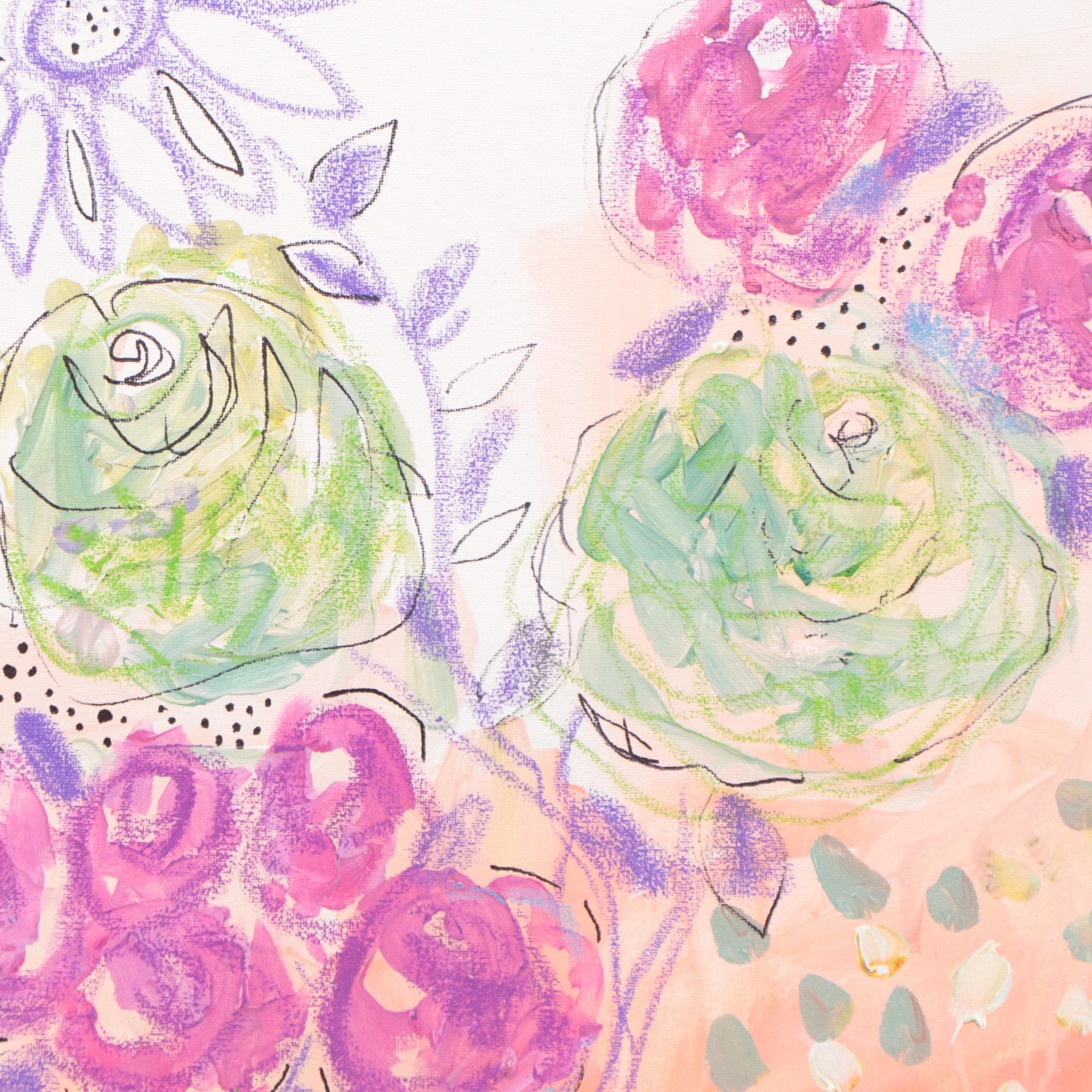 Kait Roberts Mixed Media Painting "Take a Break and Have Some Fun," 2023