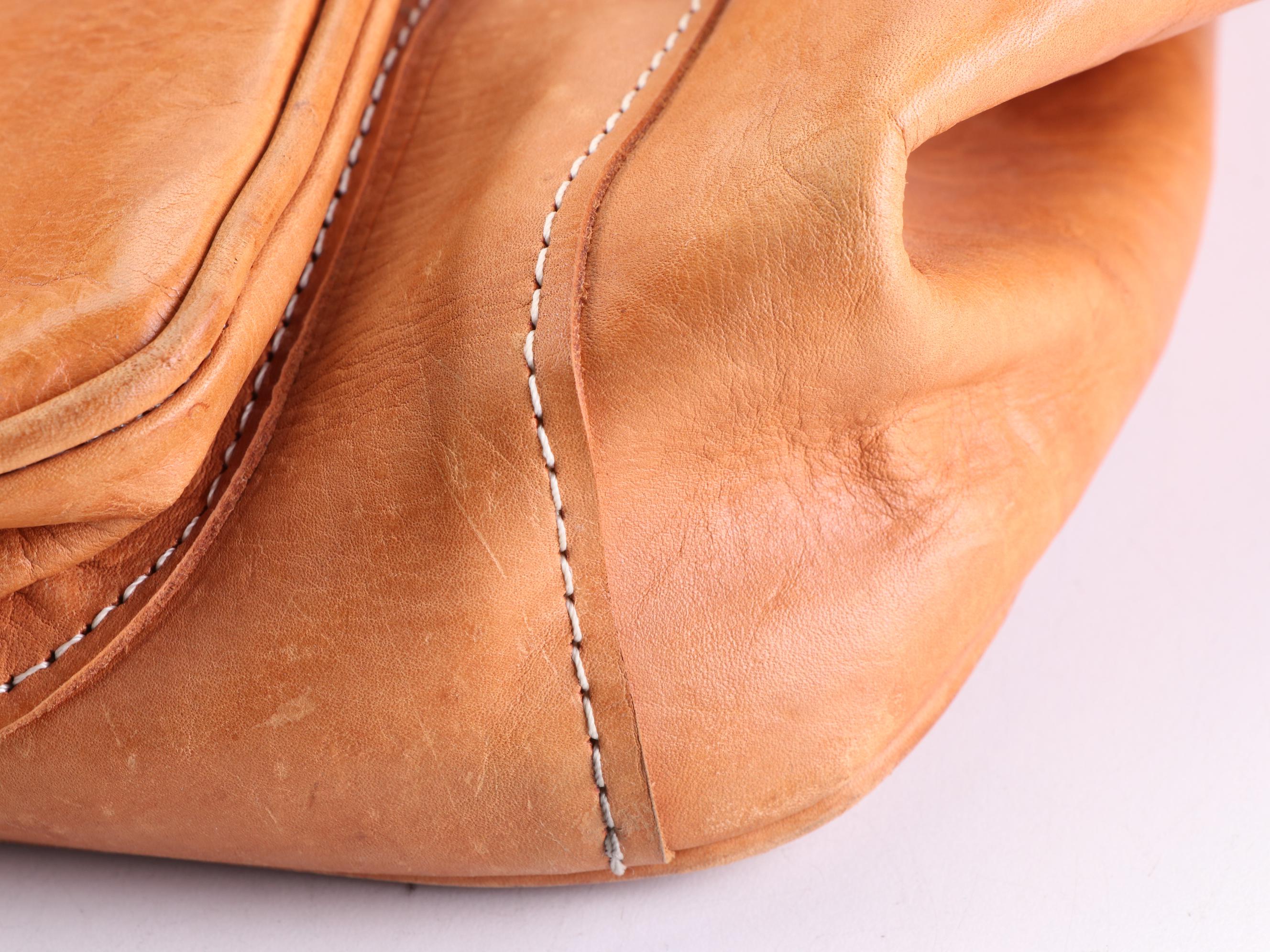 Large Leather Travel Bag with Detachable Shoulder Strap