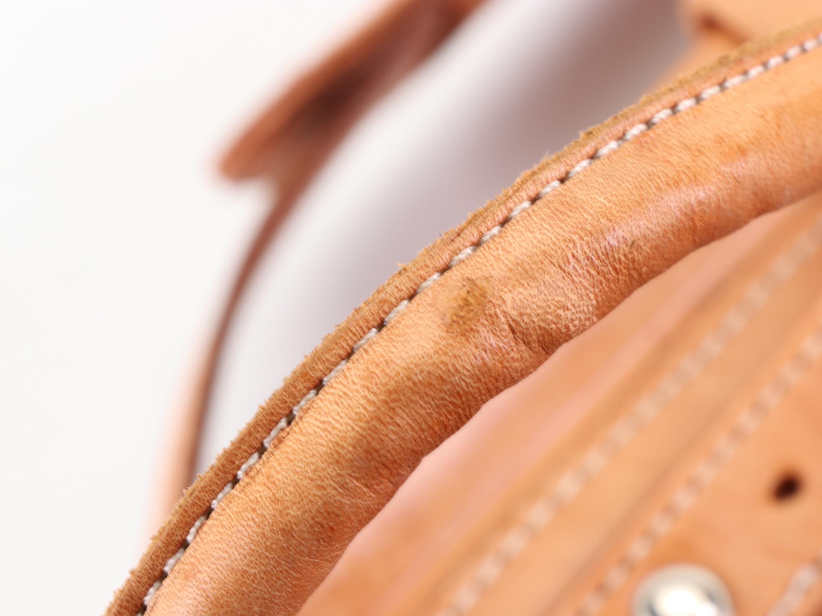 Large Leather Travel Bag with Detachable Shoulder Strap