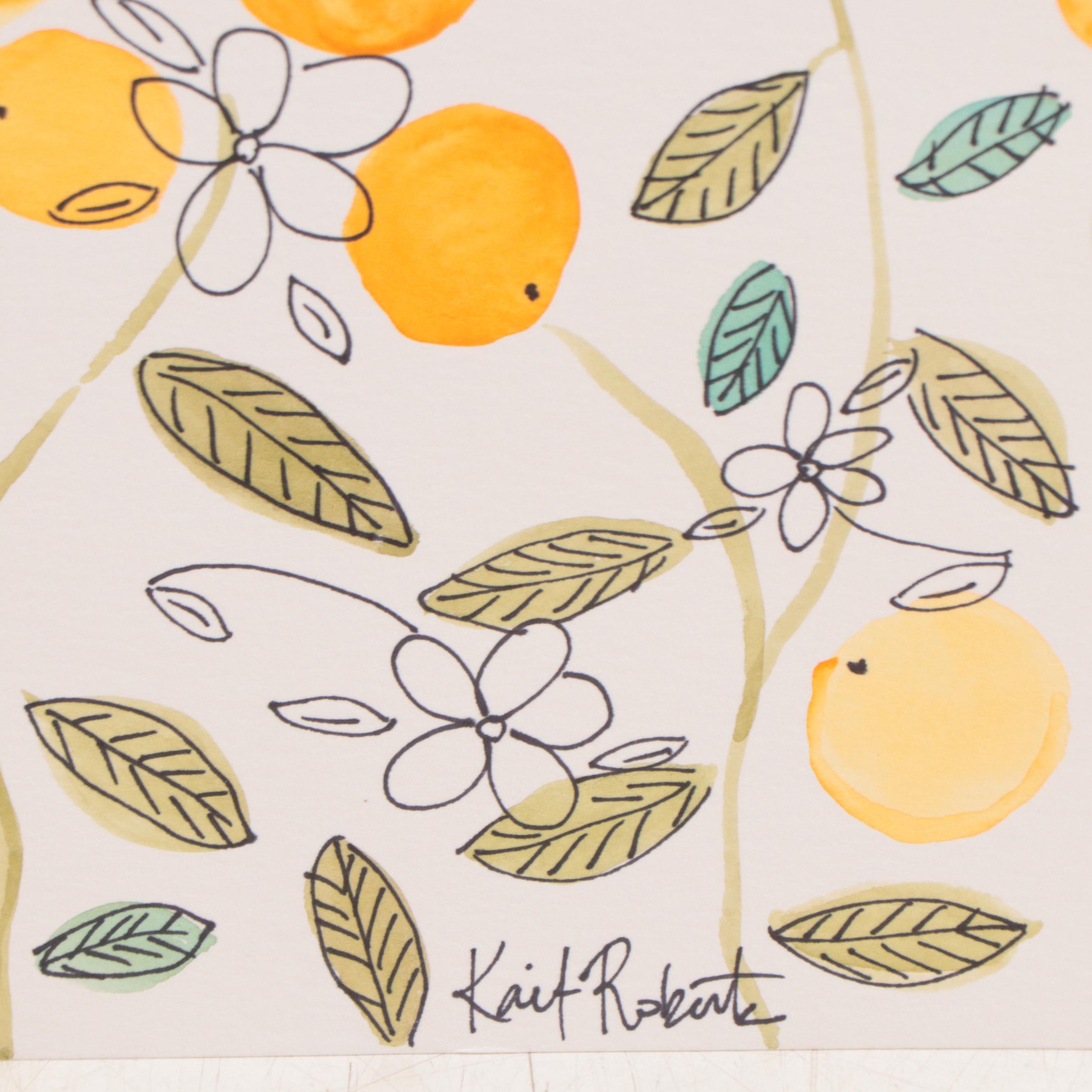 Kait Roberts Ink and Watercolor Painting "Clementine," 2018