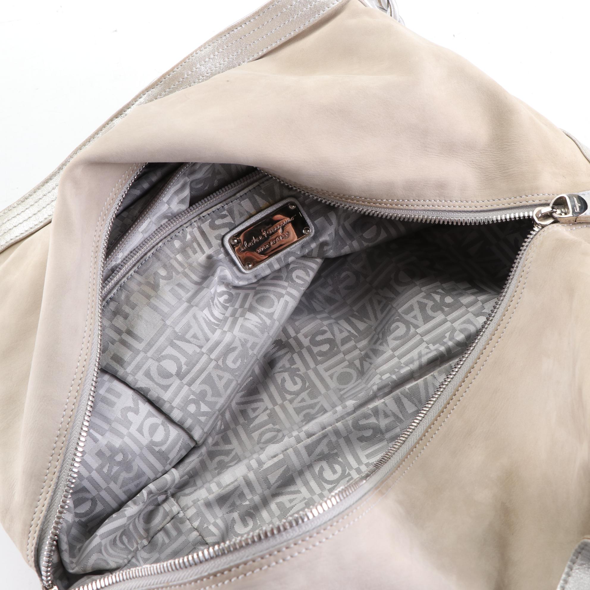 Salvatore Ferragamo Shoulder Bag in Metallic Finish Leather