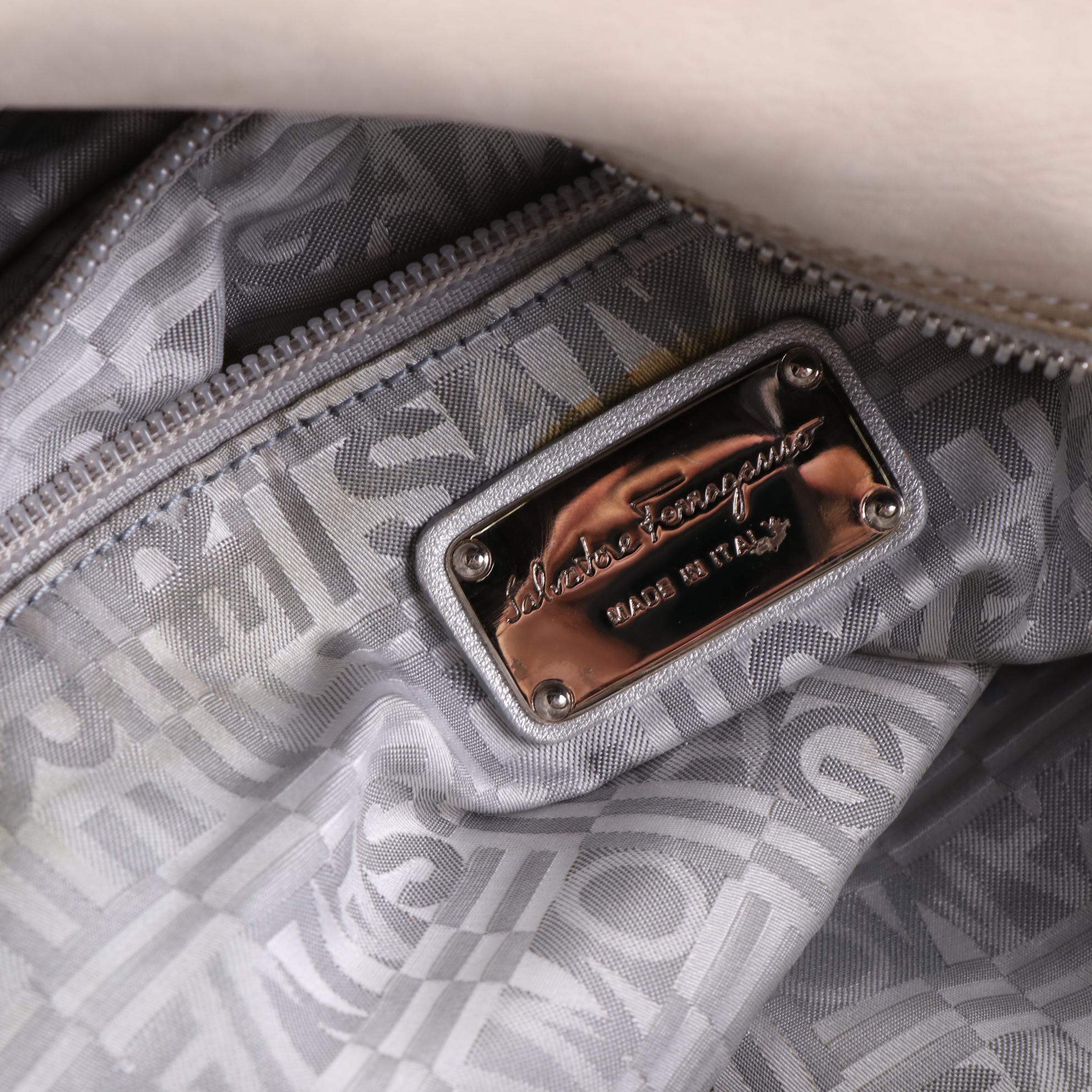 Salvatore Ferragamo Shoulder Bag in Metallic Finish Leather