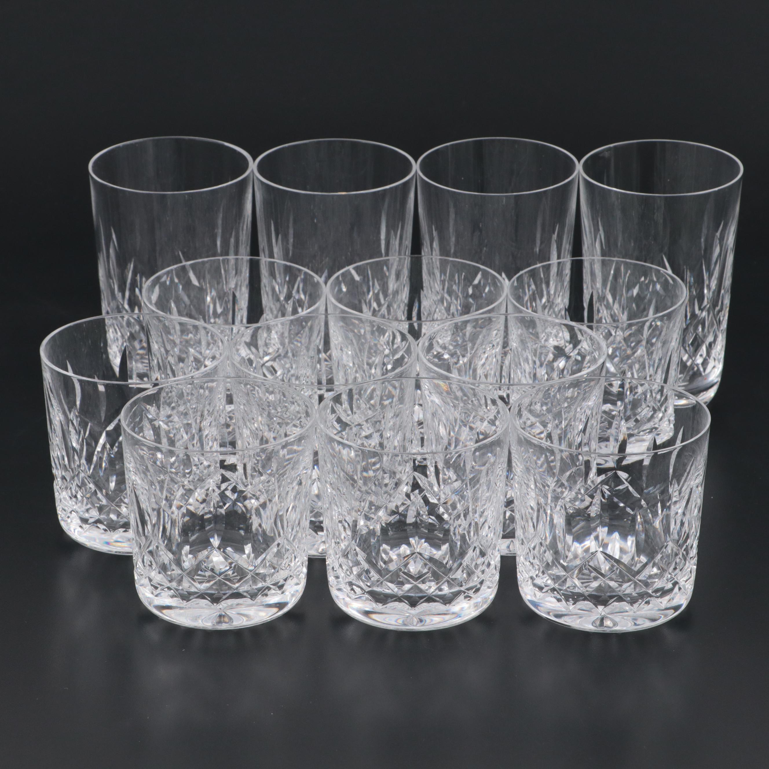 Waterford Crystal "Lismore" Old Fashioned and Highball Glasses