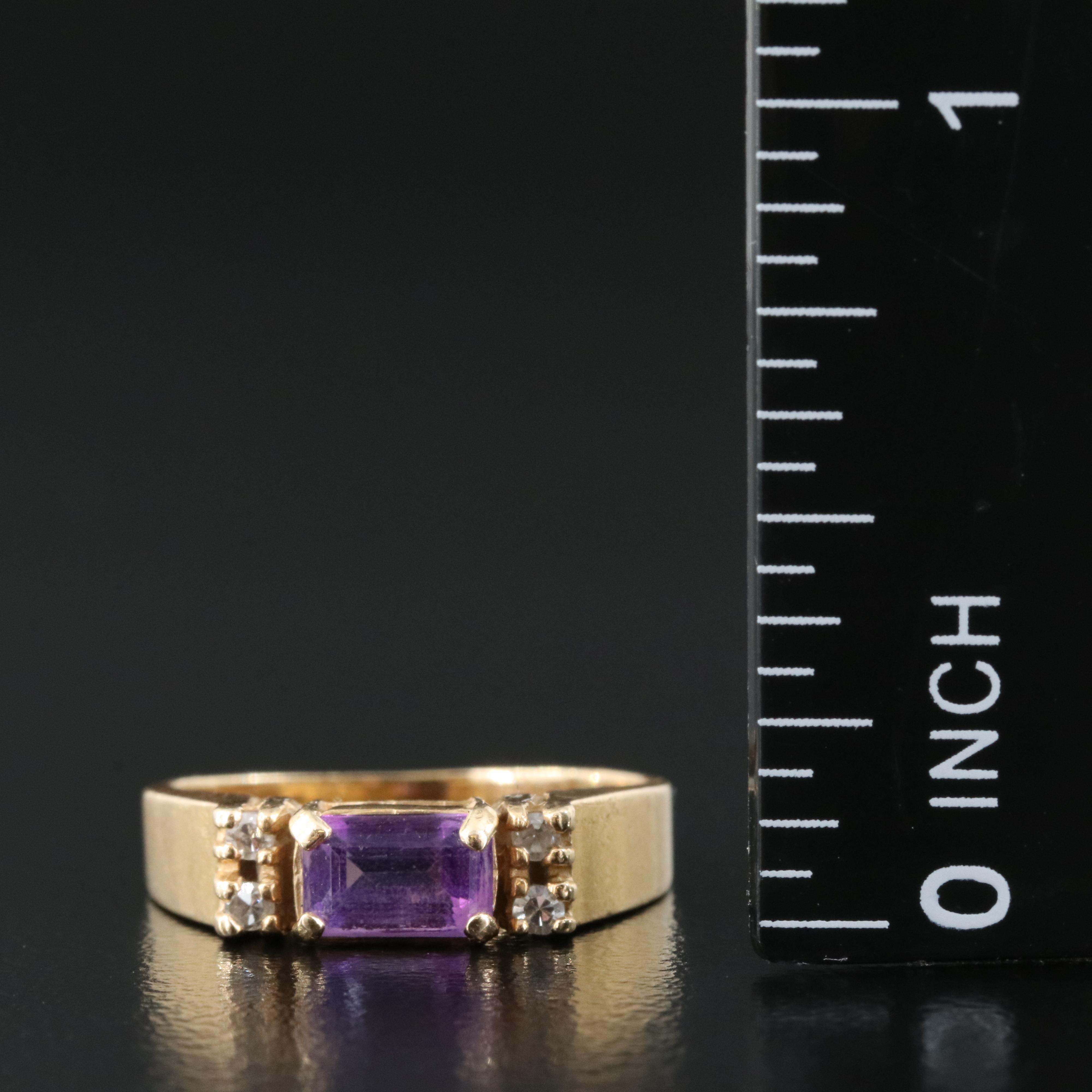 14K Amethyst and Diamond Ring