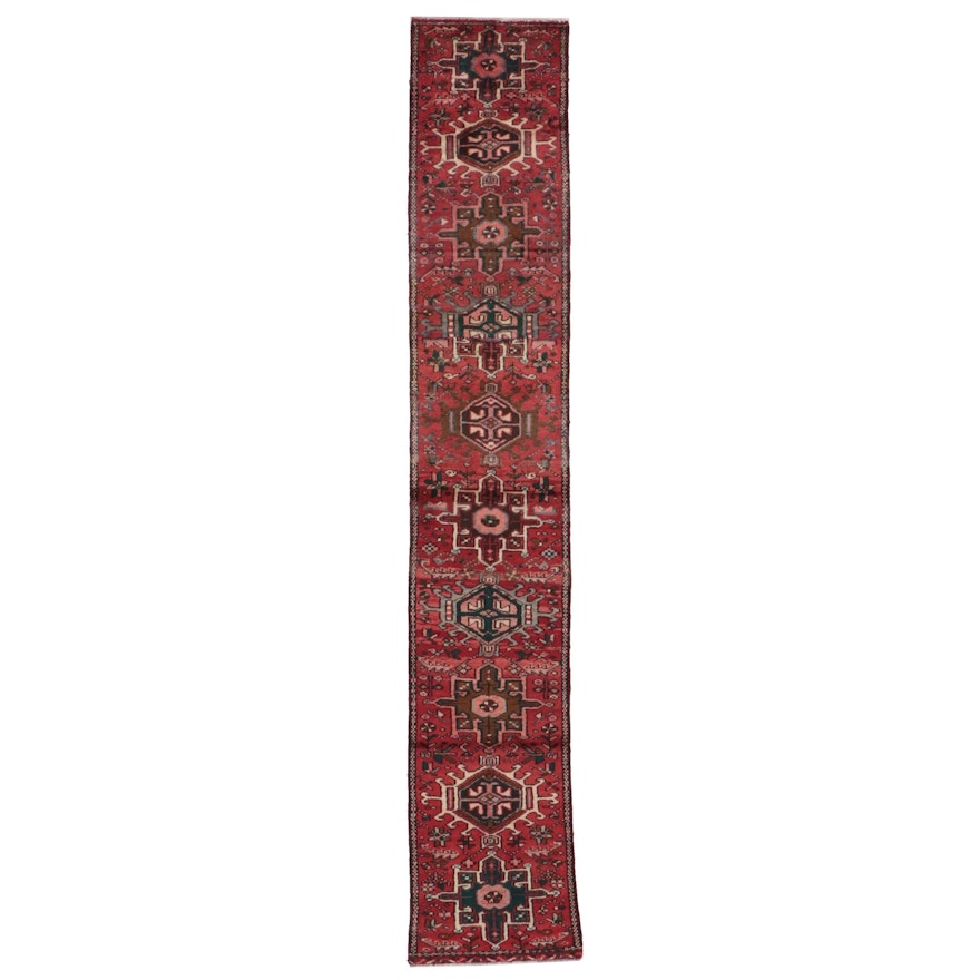 1'9 x 9'8 Hand-Knotted Persian Karaja Carpet Runner