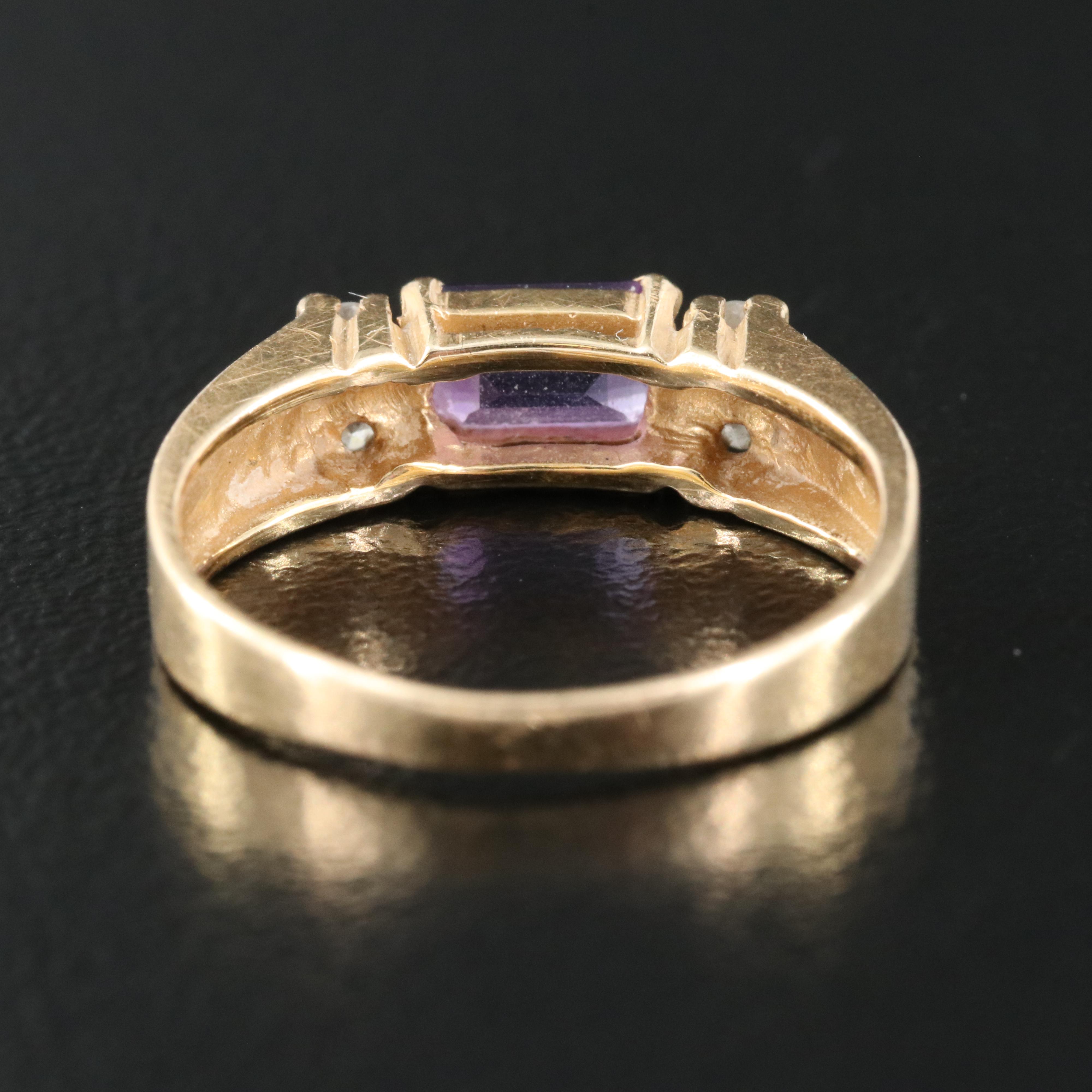 14K Amethyst and Diamond Ring