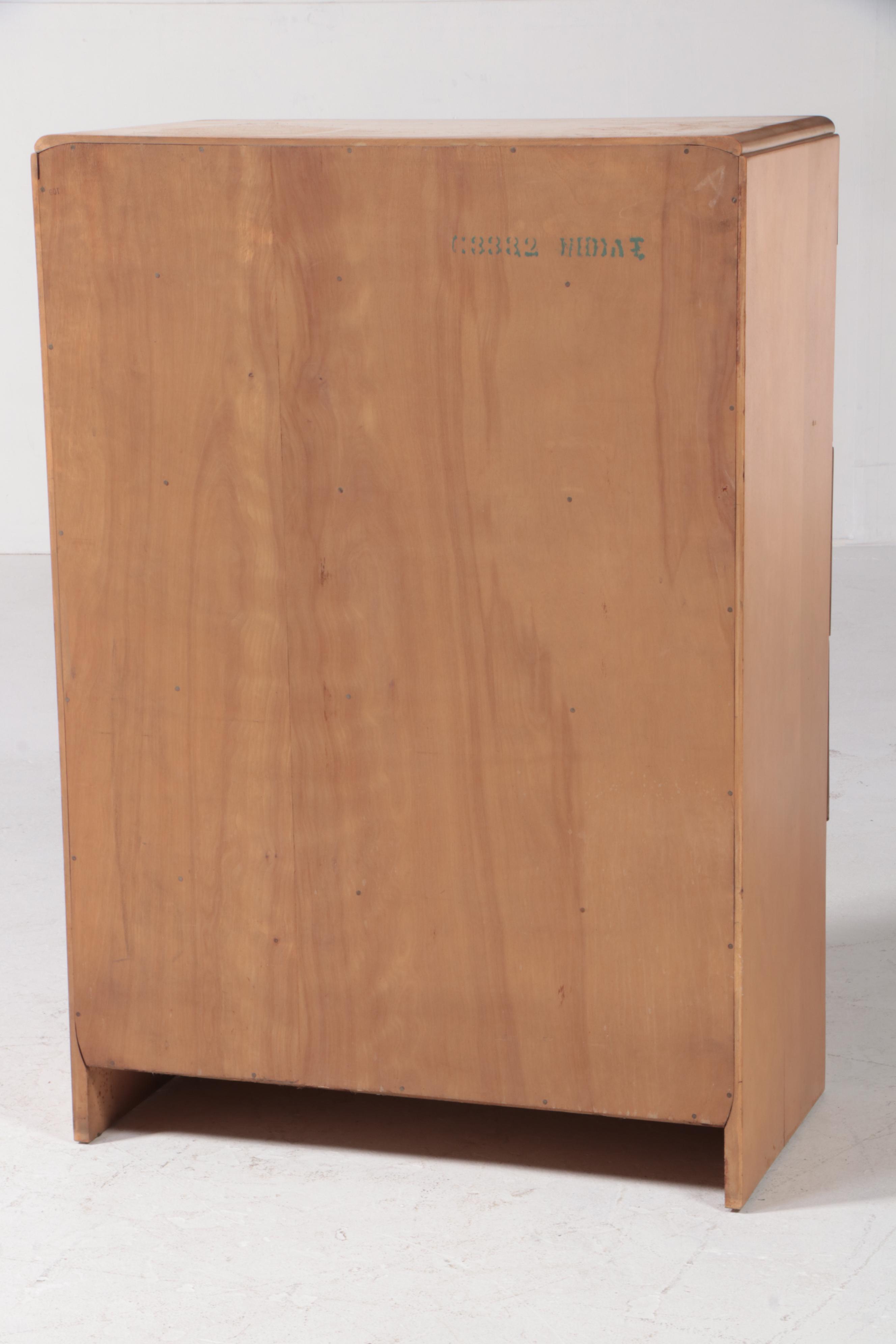 Heywood-Wakefield Mid Century Modern Five-Drawer Chest in Wheat Finish