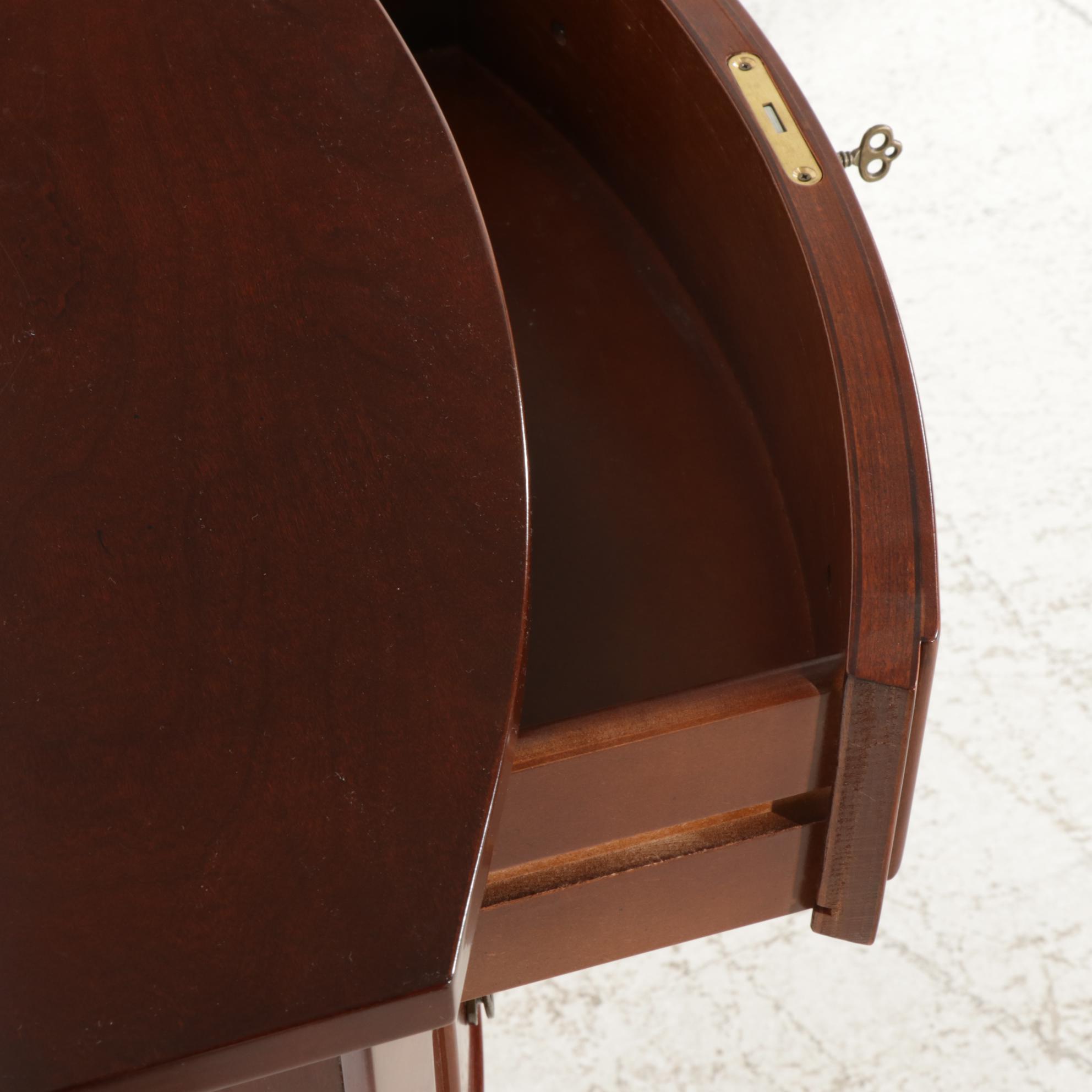 Bombay Company Georgian Style Mahogany Finished Two-Drawer Stand and Wall Mirror