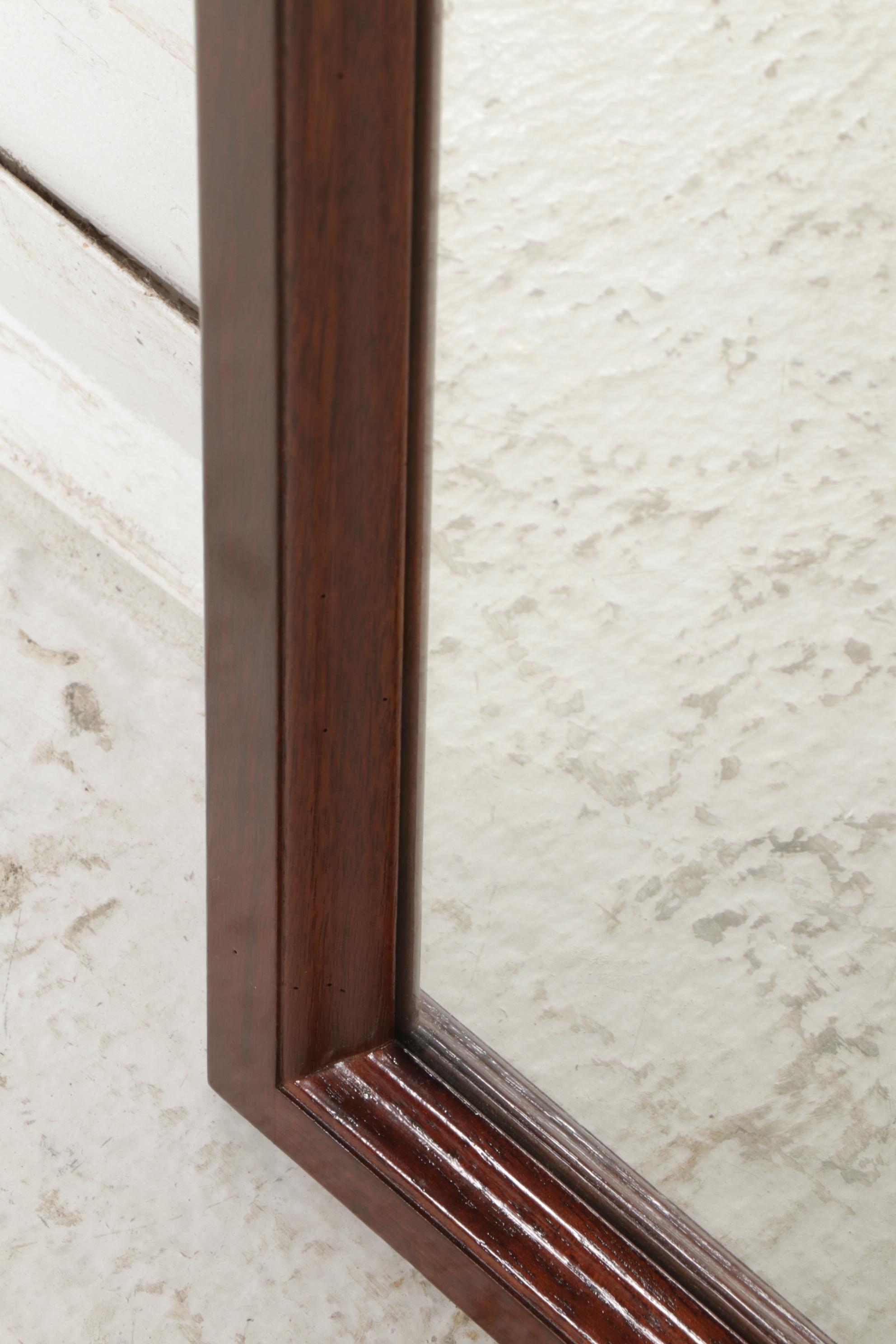 Bombay Company Georgian Style Mahogany Finished Two-Drawer Stand and Wall Mirror