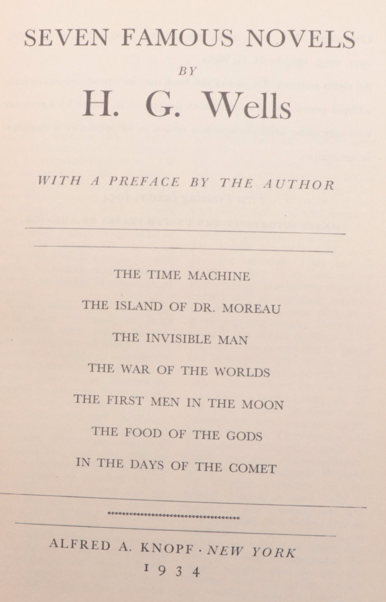 "Seven Famous Novels" by H. G. Wells, 1934