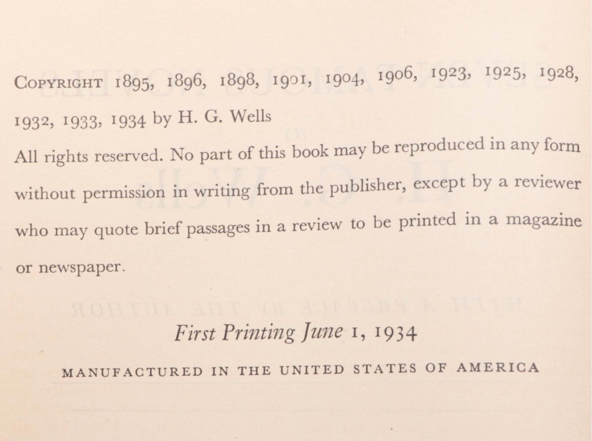 "Seven Famous Novels" by H. G. Wells, 1934