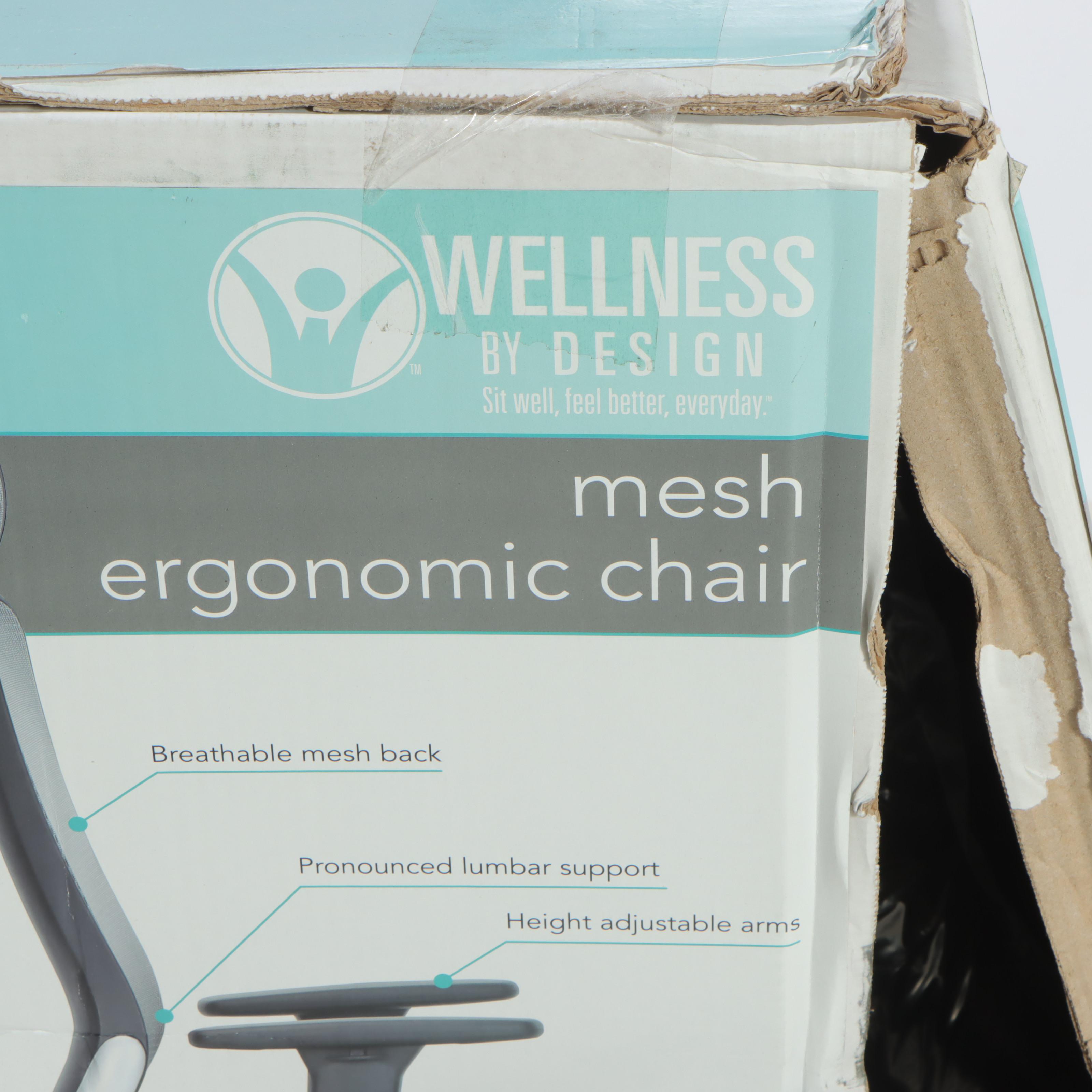 Wellness by Design Ergonomic Mesh Back Office Chair With Headrest