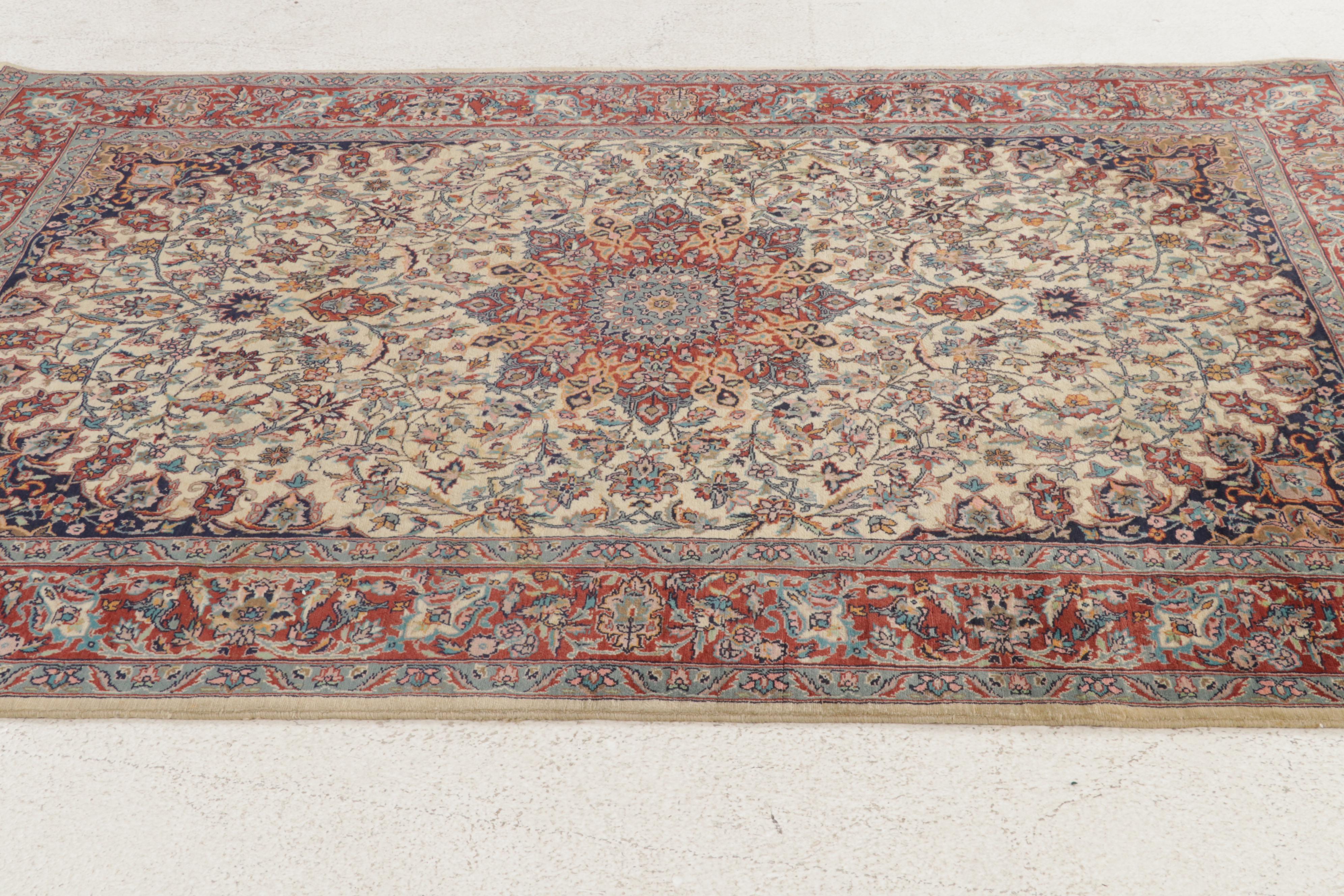 4'7 x 7'5 Hand-Knotted Pakistani Persian Tabriz Area Rug, 2000s