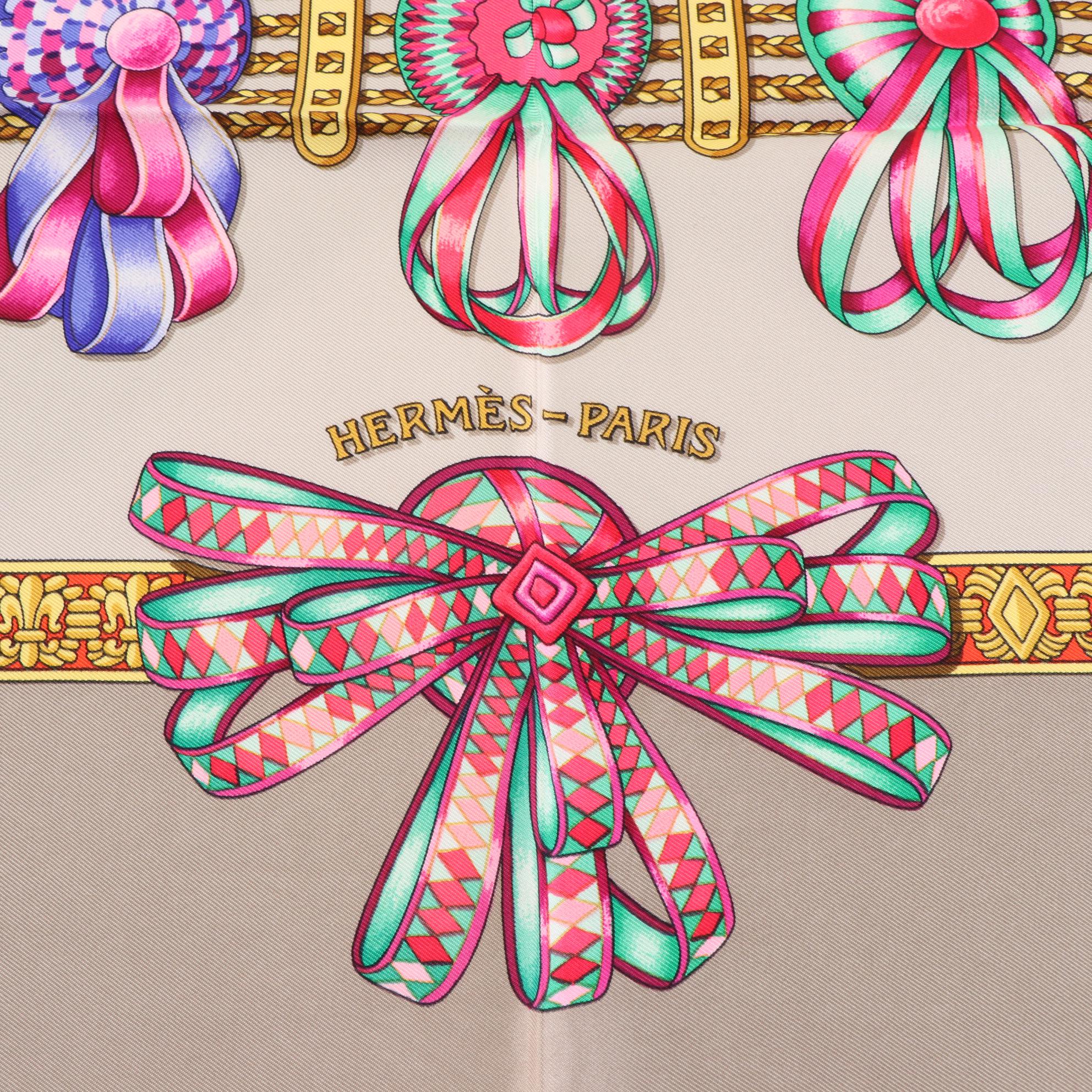 Hermès ''Les Rubans du Cheval'' Scarf 90 in Silk Twill