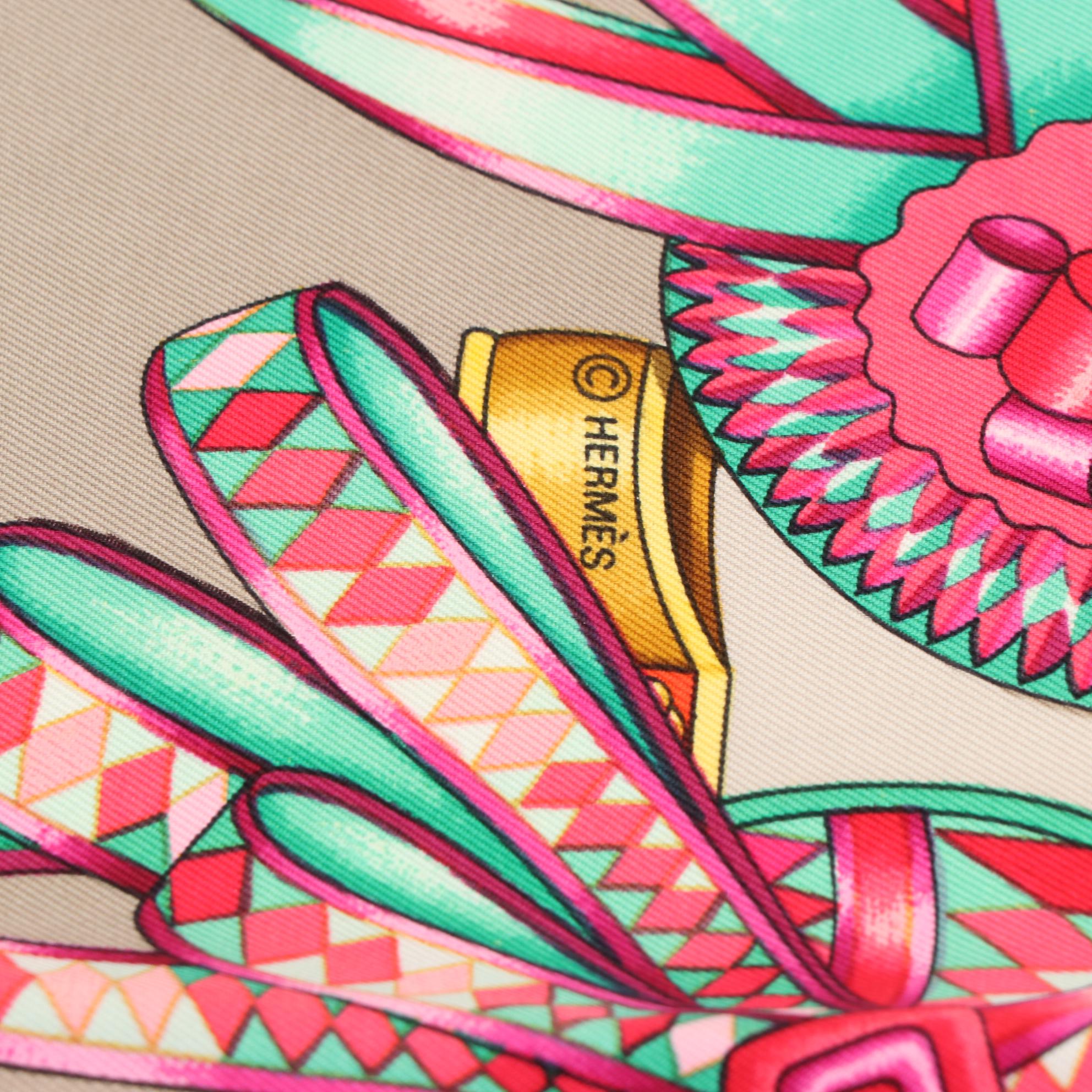 Hermès ''Les Rubans du Cheval'' Scarf 90 in Silk Twill