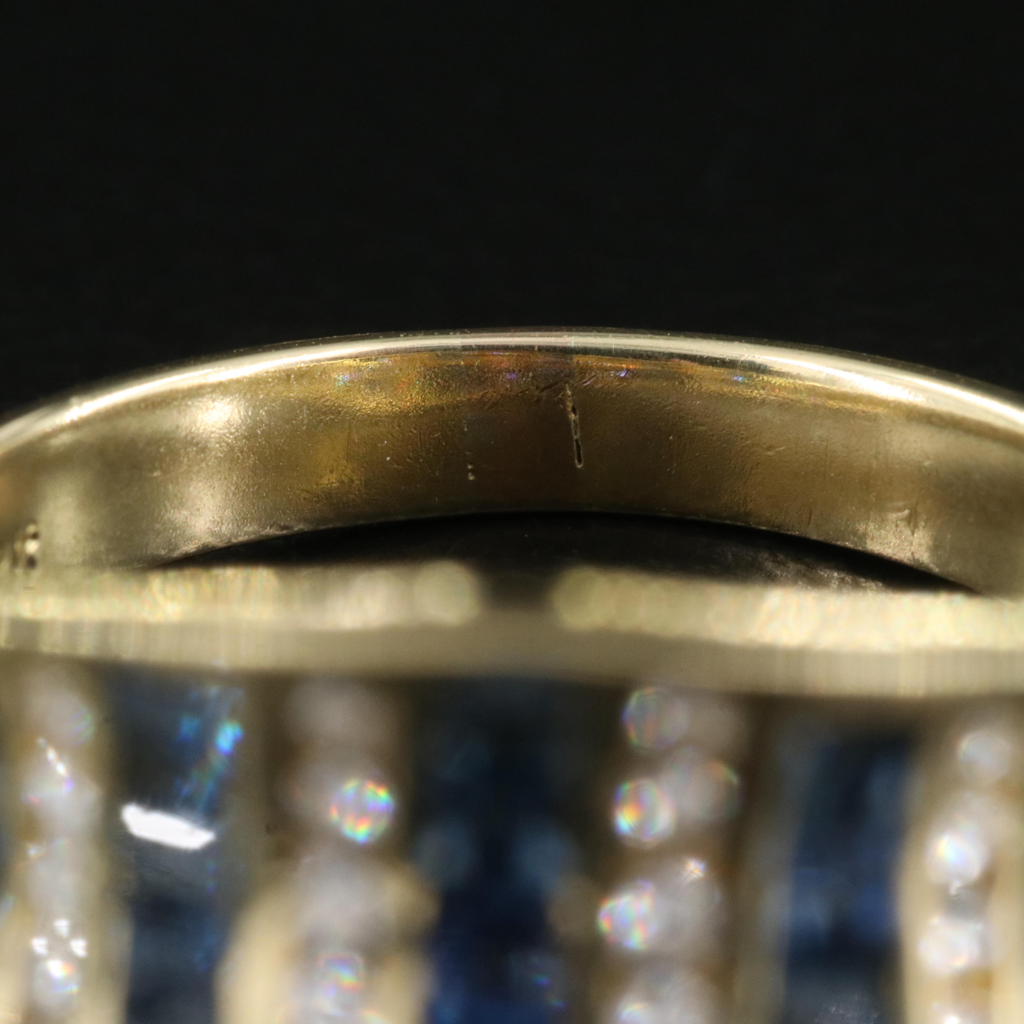 18K Sapphire and Diamond Saddle Ring