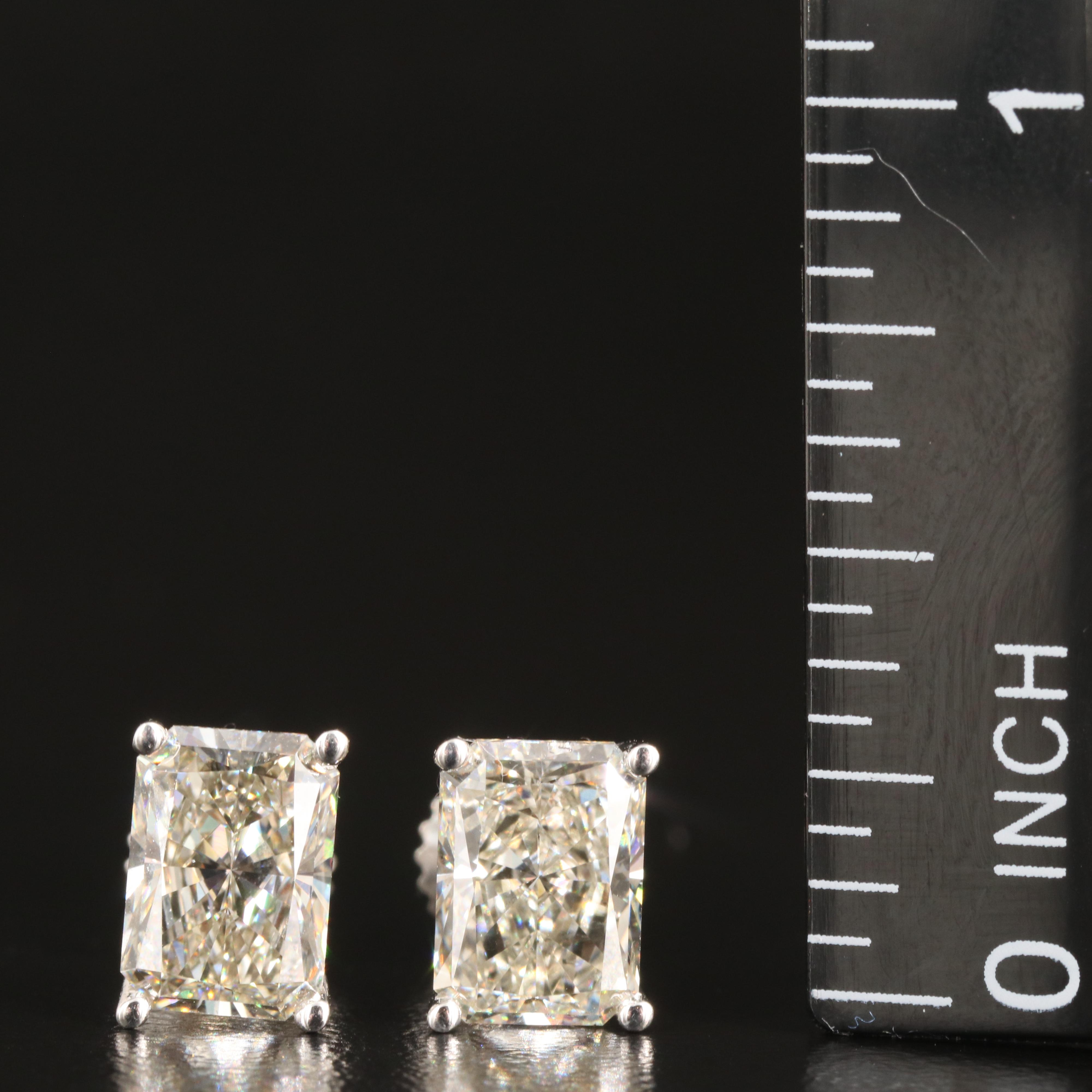 Platinum 3.15 CTW Lab Grown Diamond Stud Earrings