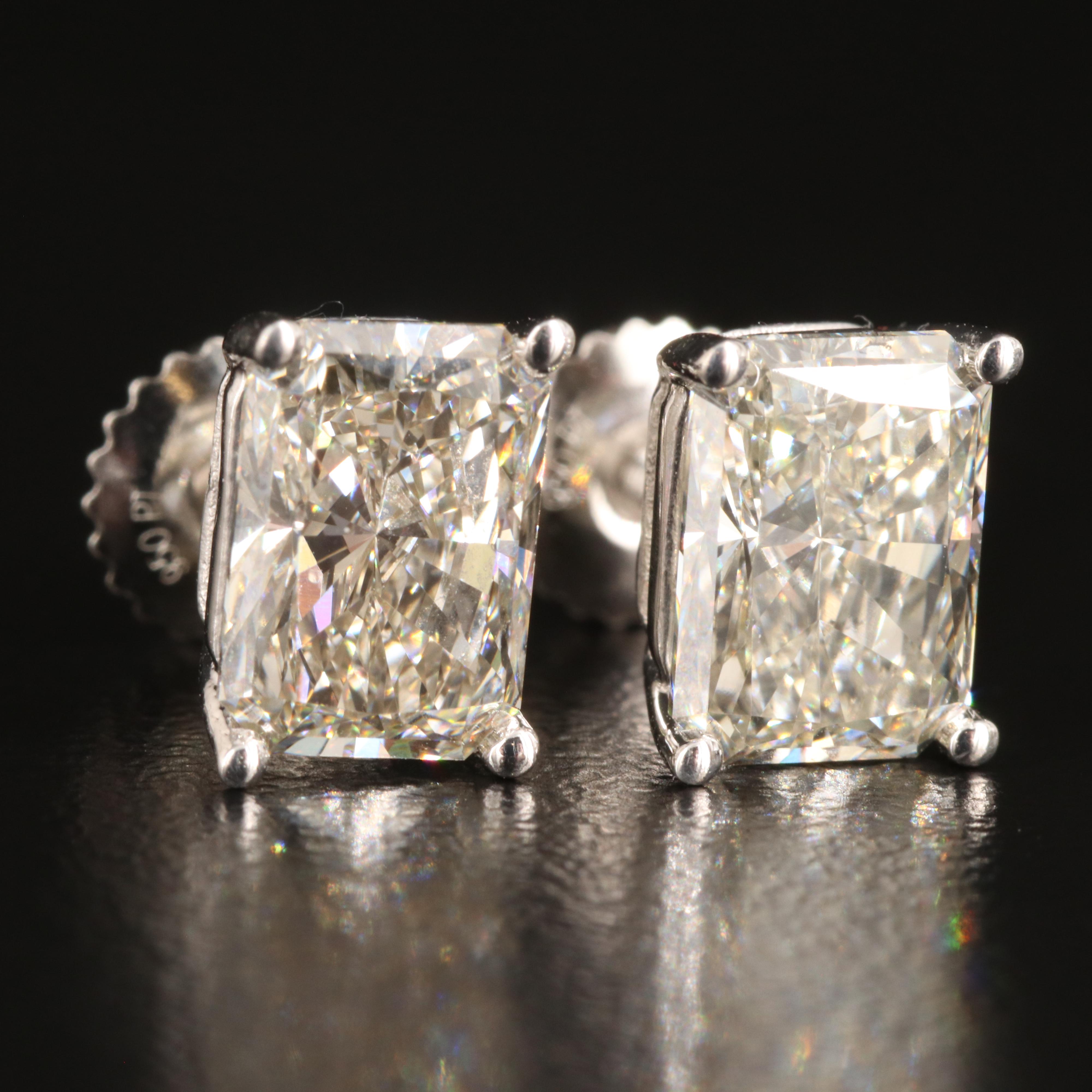 Platinum 3.15 CTW Lab Grown Diamond Stud Earrings