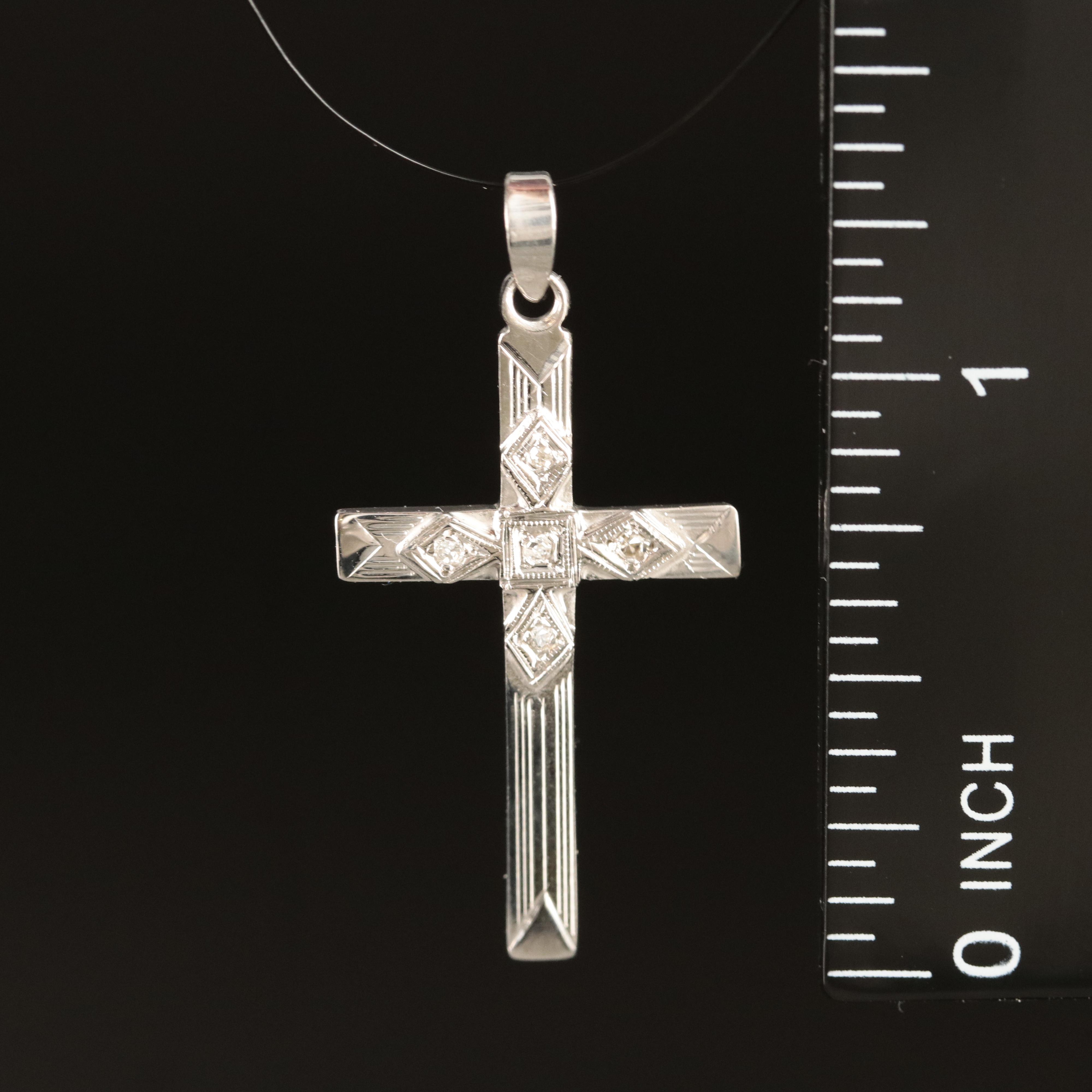 14K 0.02 CTW Diamond Cross Pendant