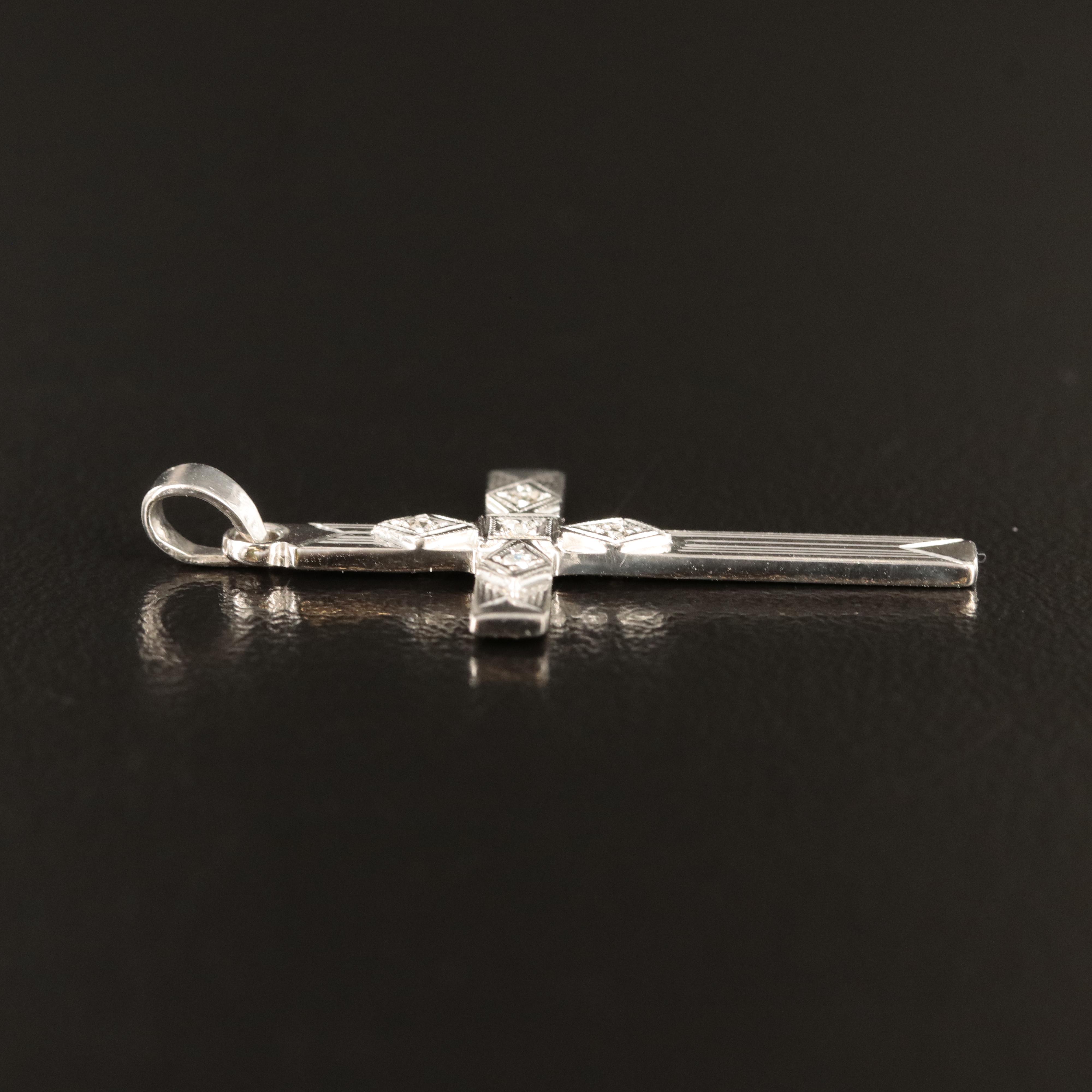 14K 0.02 CTW Diamond Cross Pendant