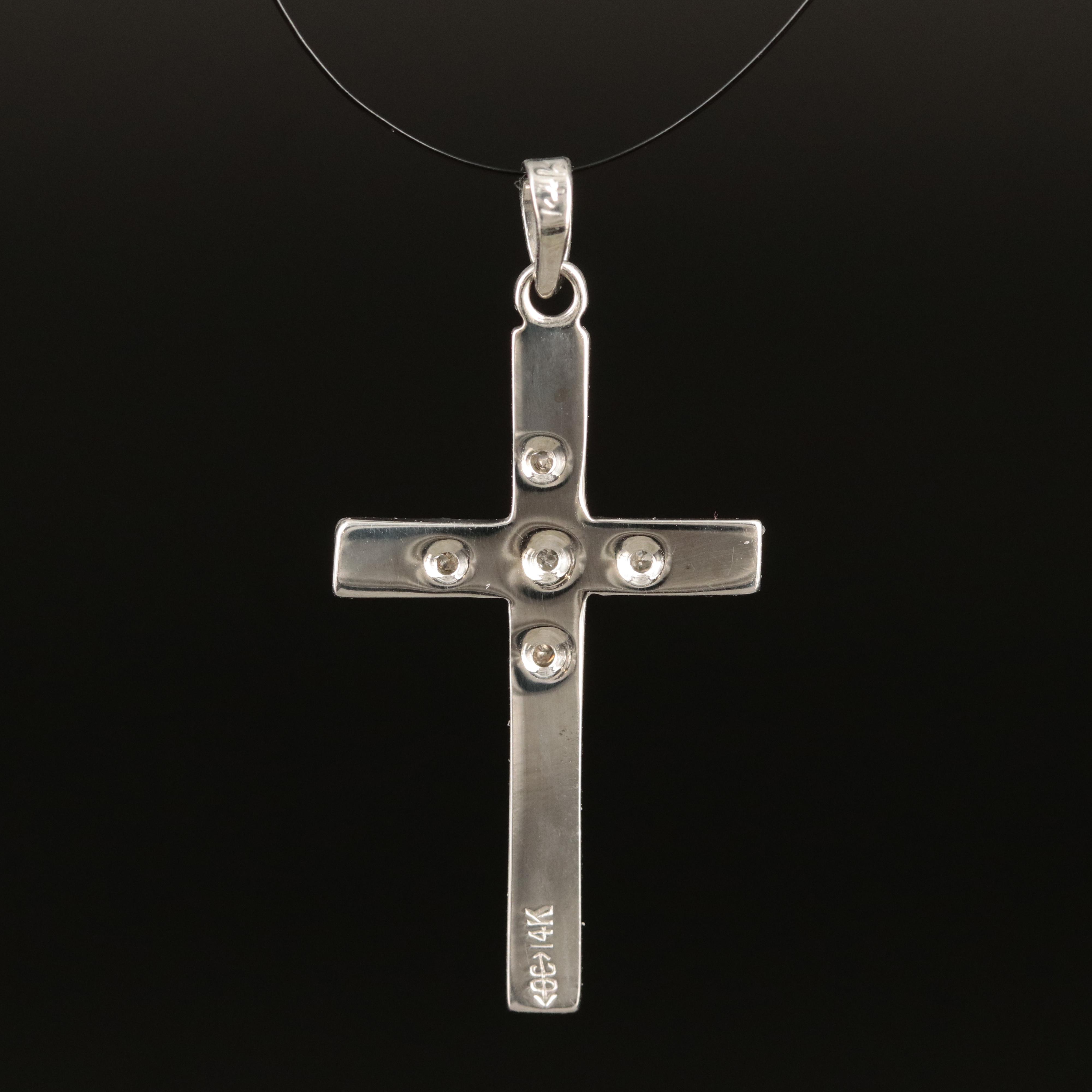 14K 0.02 CTW Diamond Cross Pendant