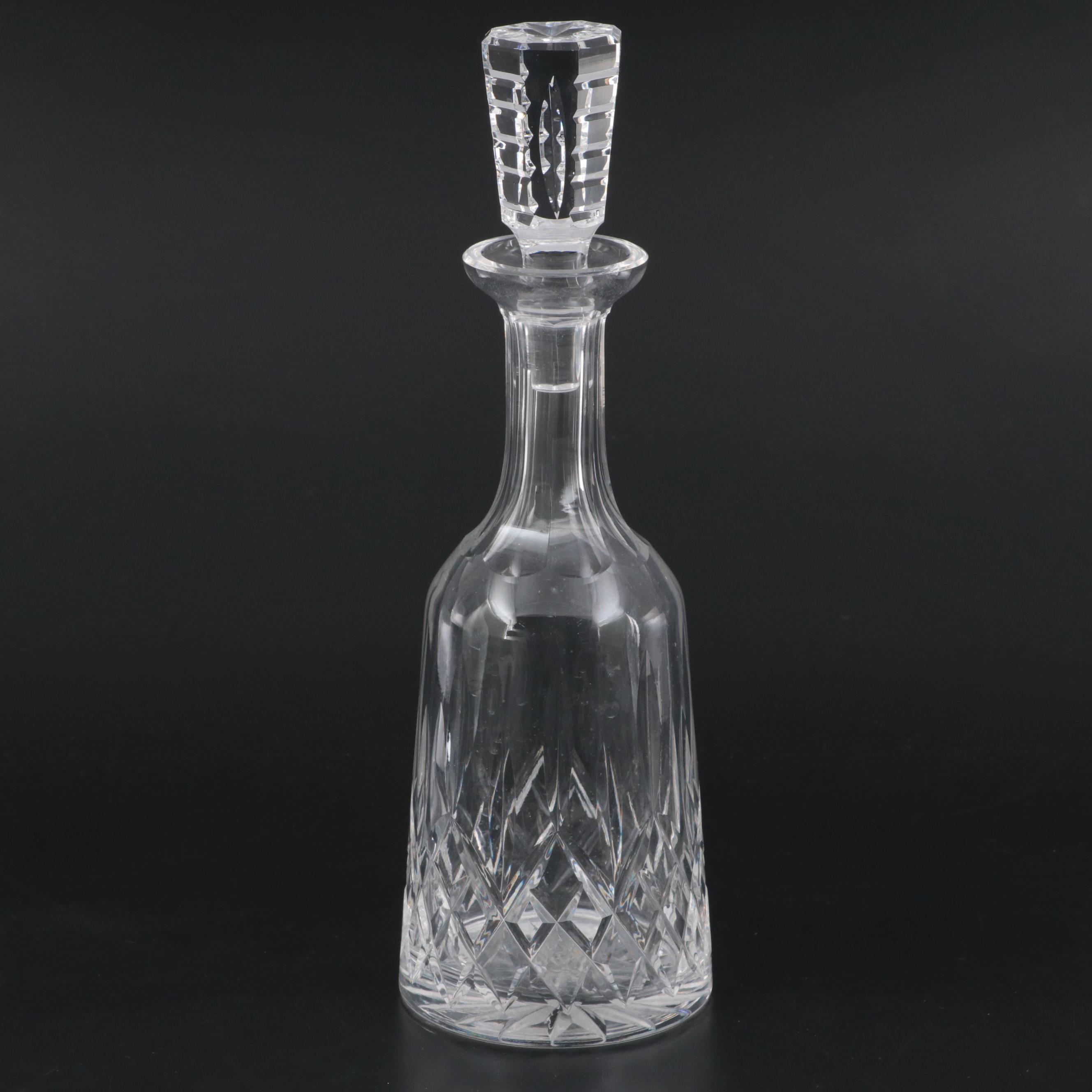 Waterford Crystal "Lismore" Decanter with Hock Wine Glasses and Snifters