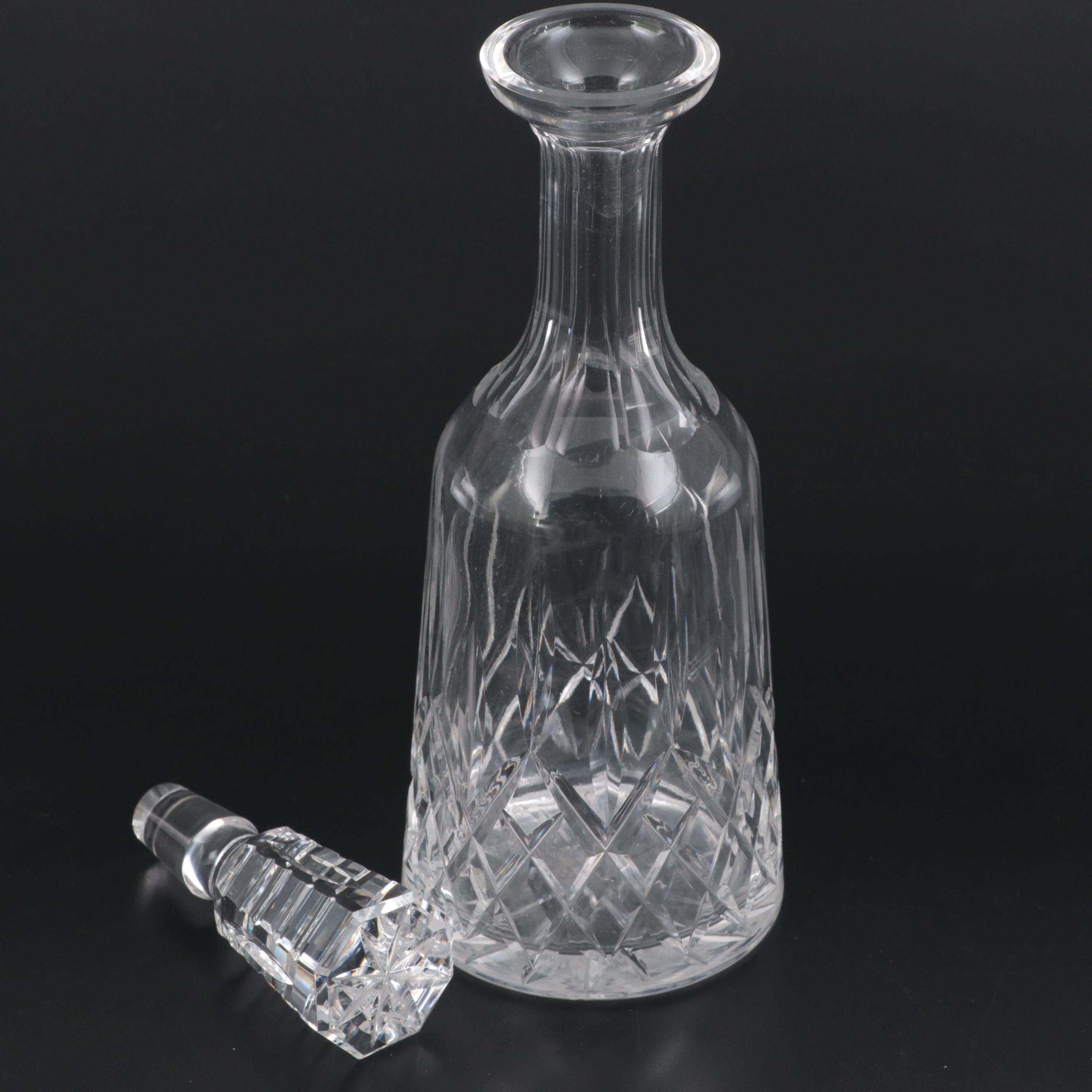 Waterford Crystal "Lismore" Decanter with Hock Wine Glasses and Snifters
