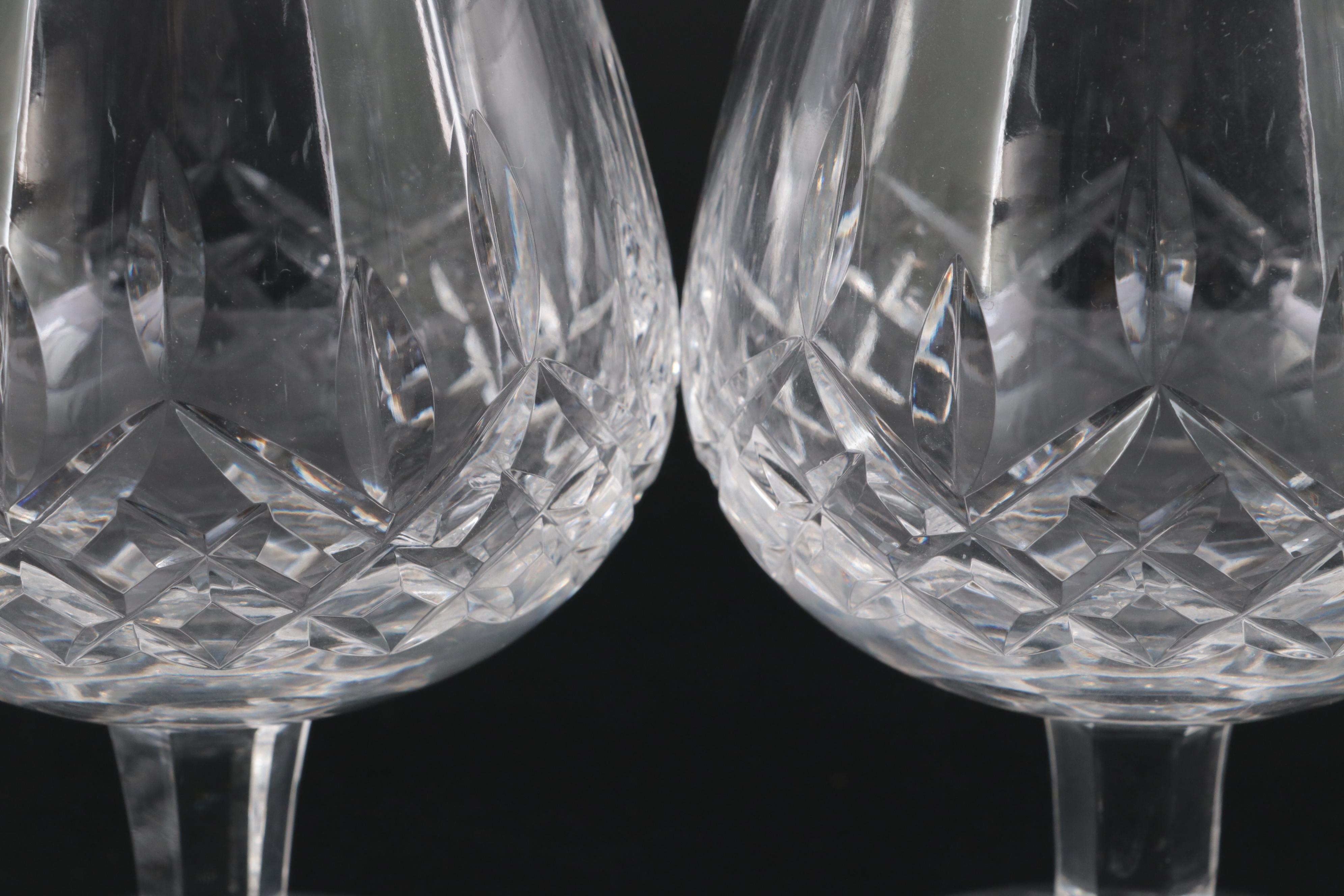 Waterford Crystal "Lismore" Decanter with Hock Wine Glasses and Snifters