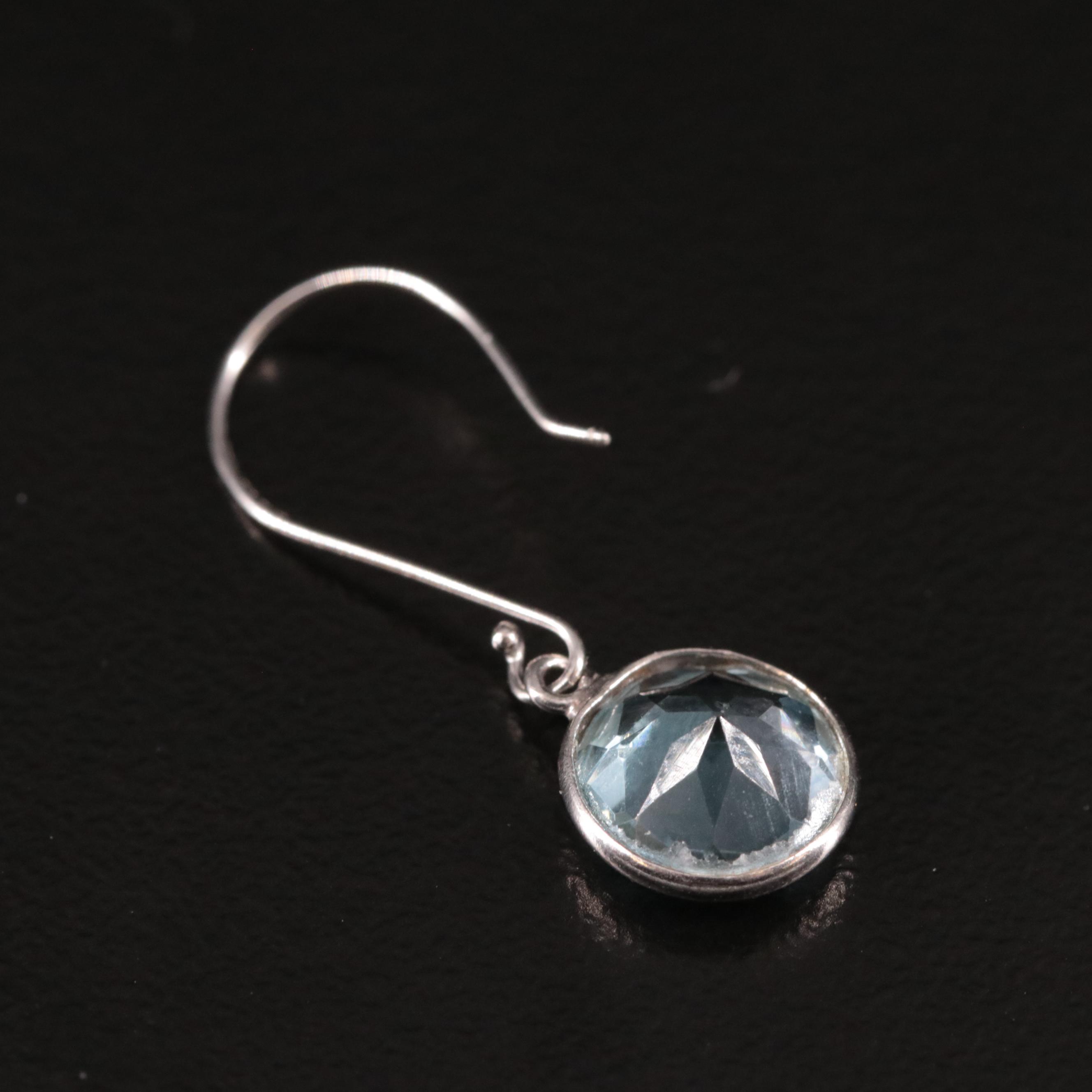 14K Blue Topaz Dangle Earrings