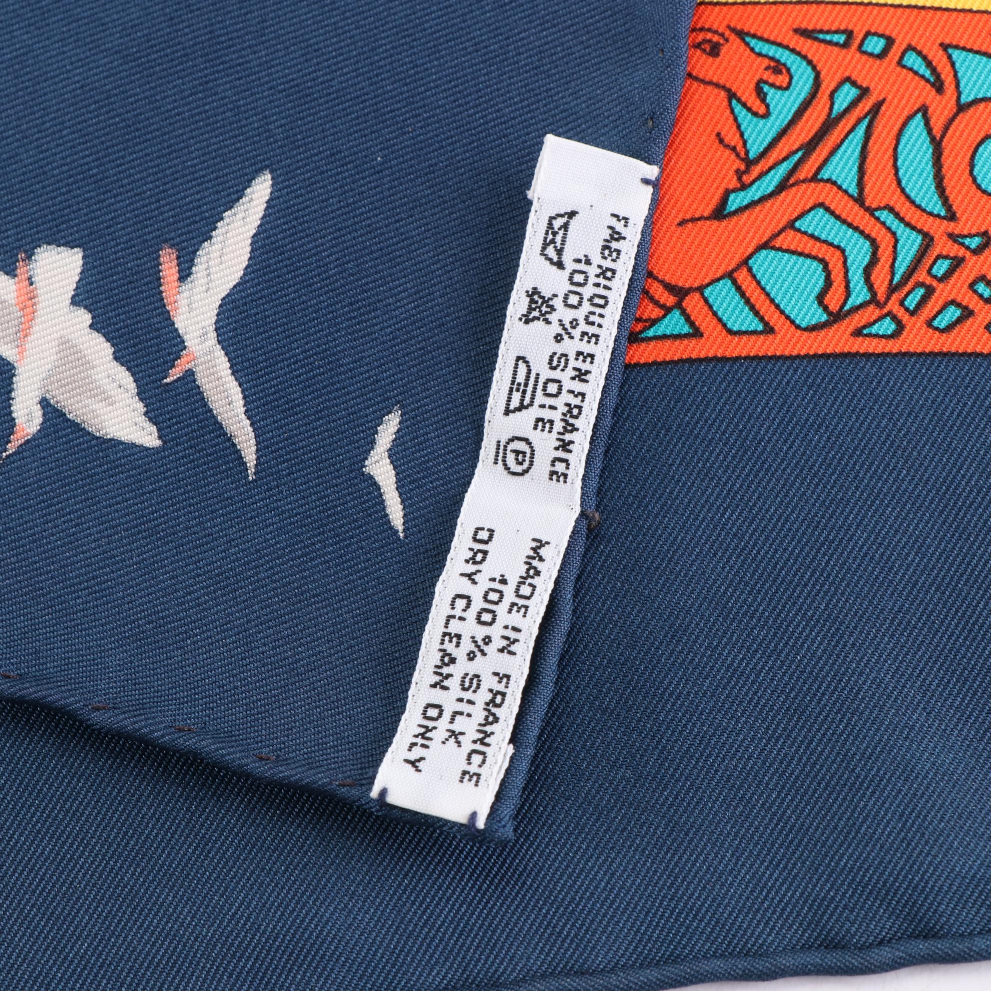 Hermès "L'Atlantide" Scarf 90 in Silk Twill