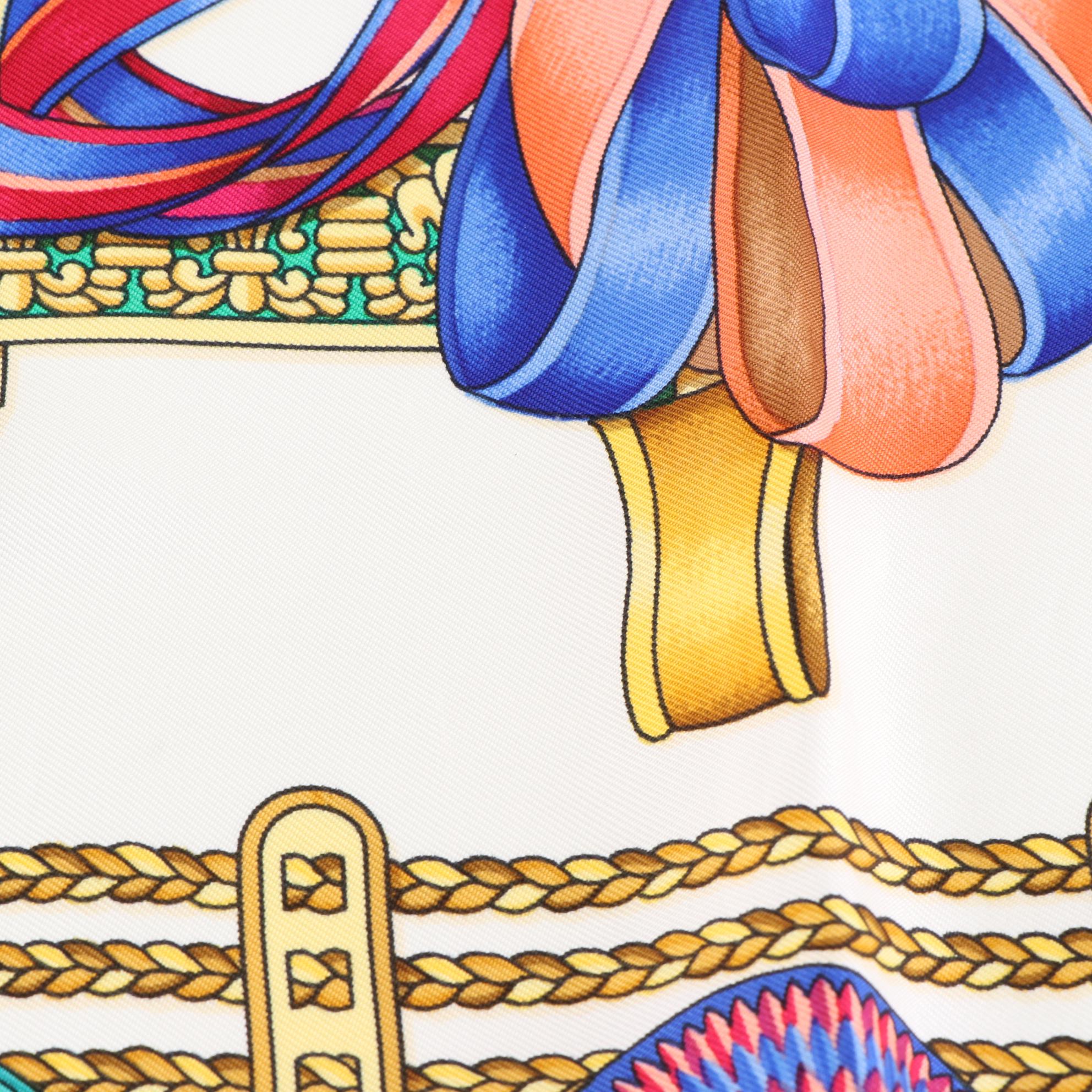 Hermès ''Les Rubans du Cheval'' Scarf 90 in Silk Twill