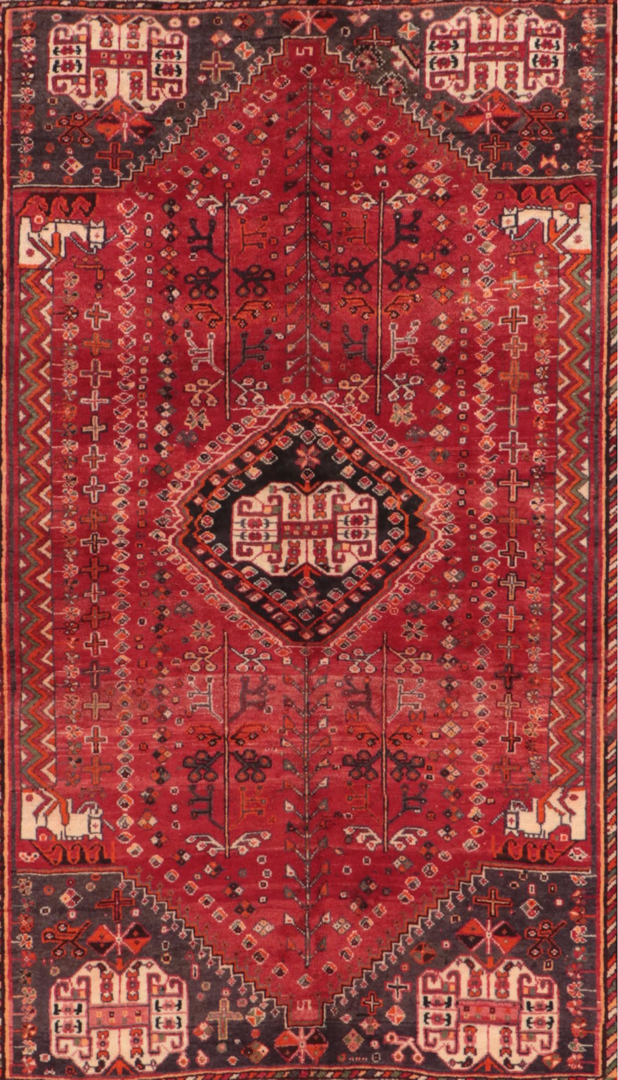 5'2 x 8'1 Hand-Knotted Persian Qashqai Area Rug