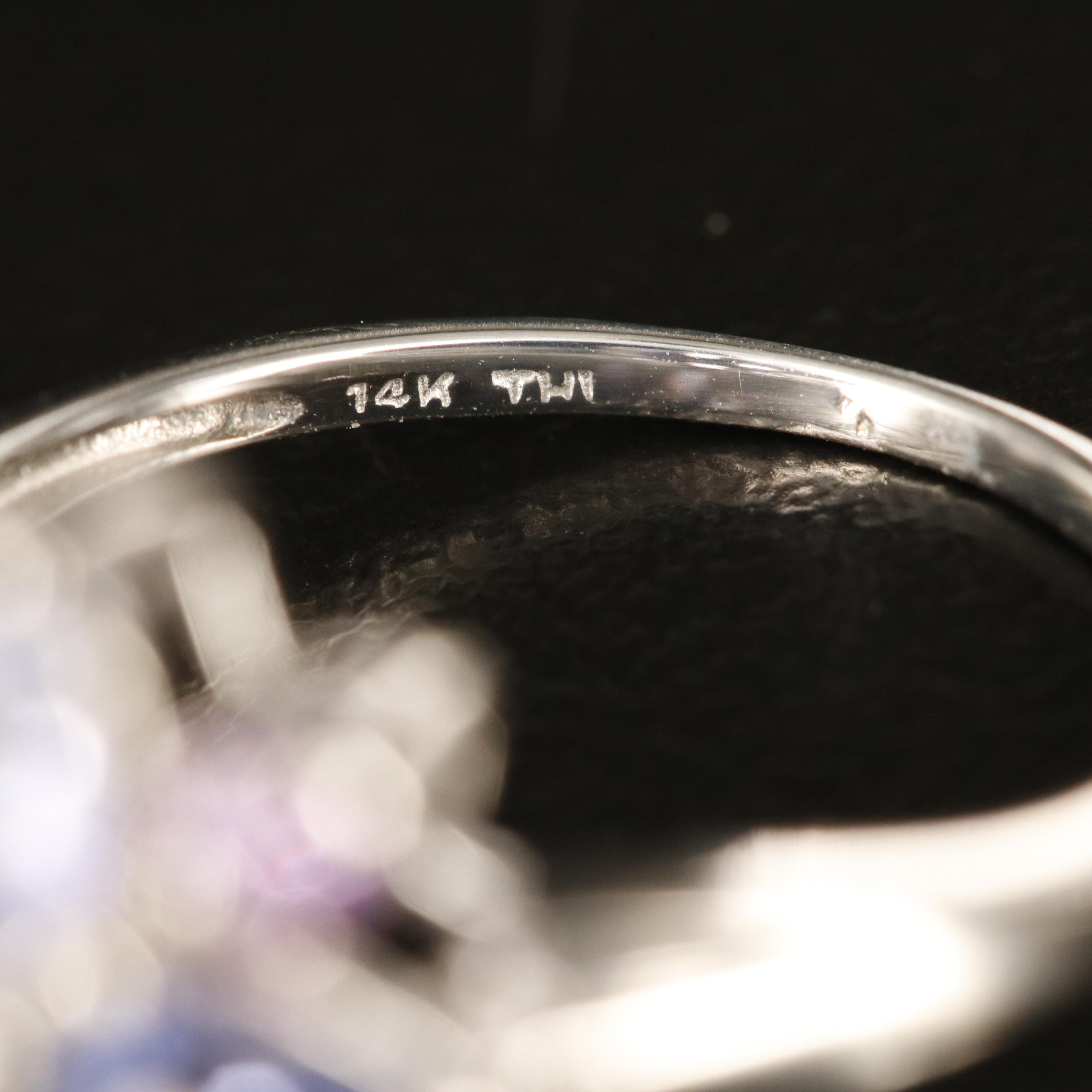 14K Diamond, Tanzanite and Topaz Ring