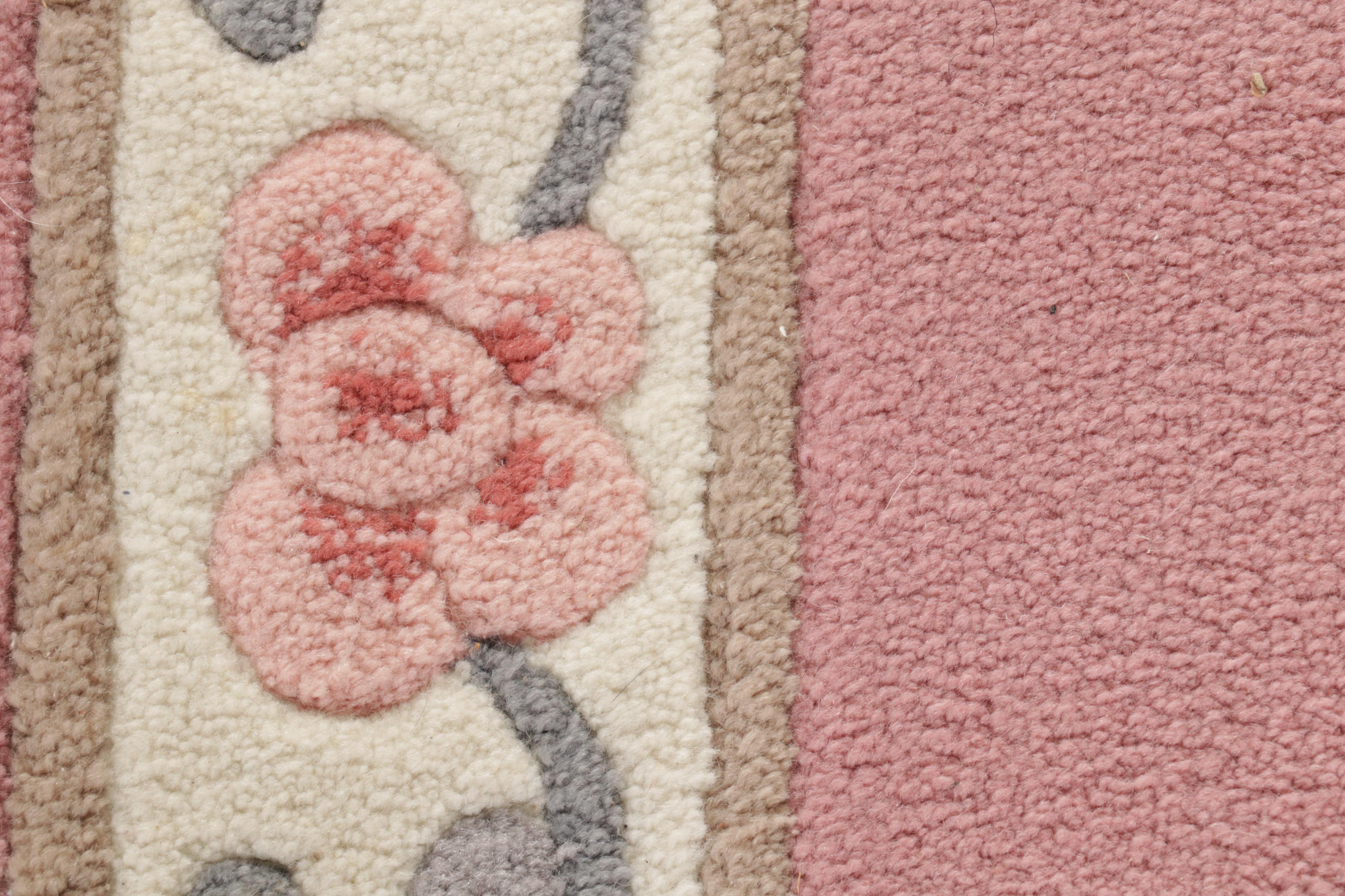 2' x 8'8 Hand-Tufted and Carved Chinese Aubusson Carpet Runner