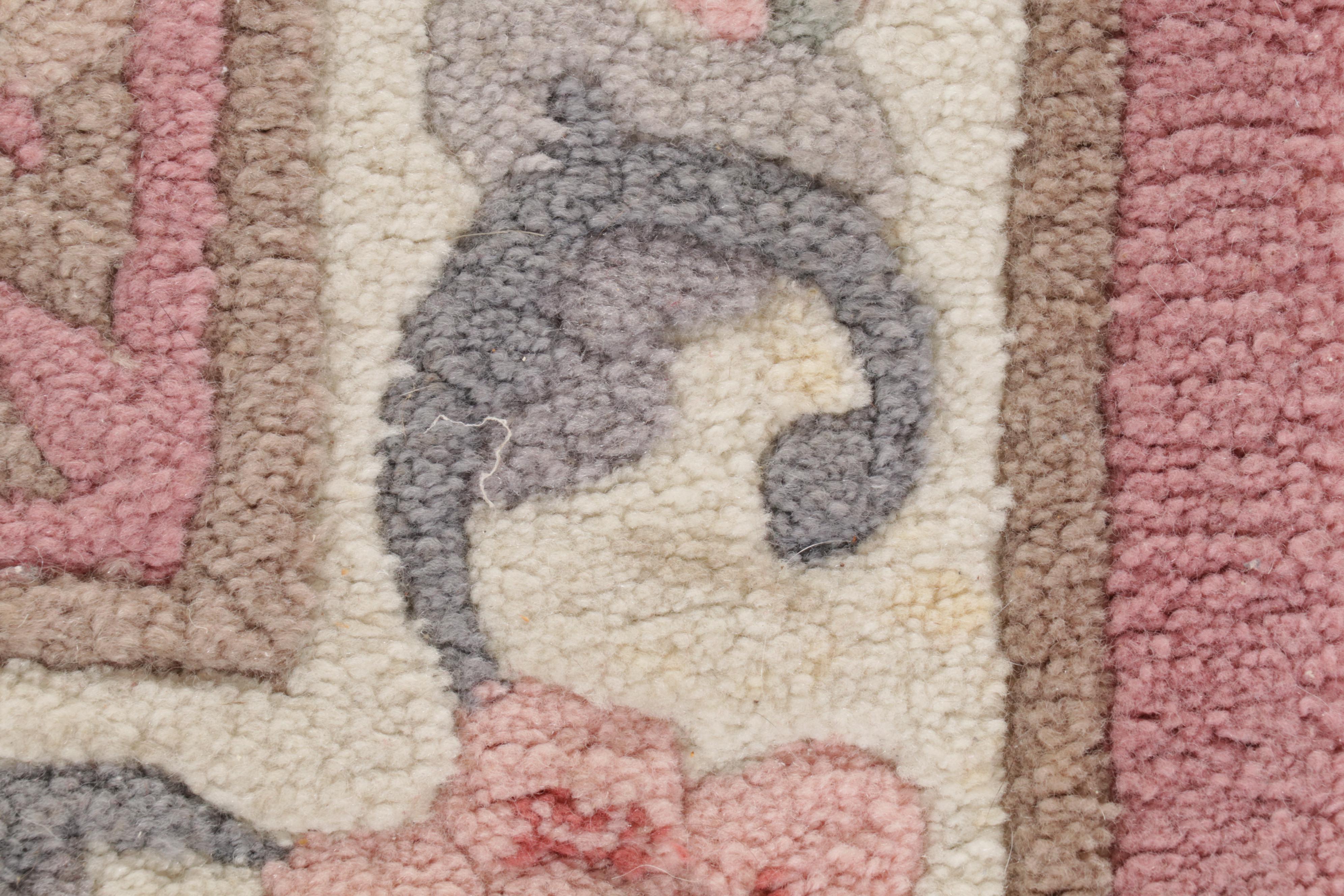 2' x 8'8 Hand-Tufted and Carved Chinese Aubusson Carpet Runner