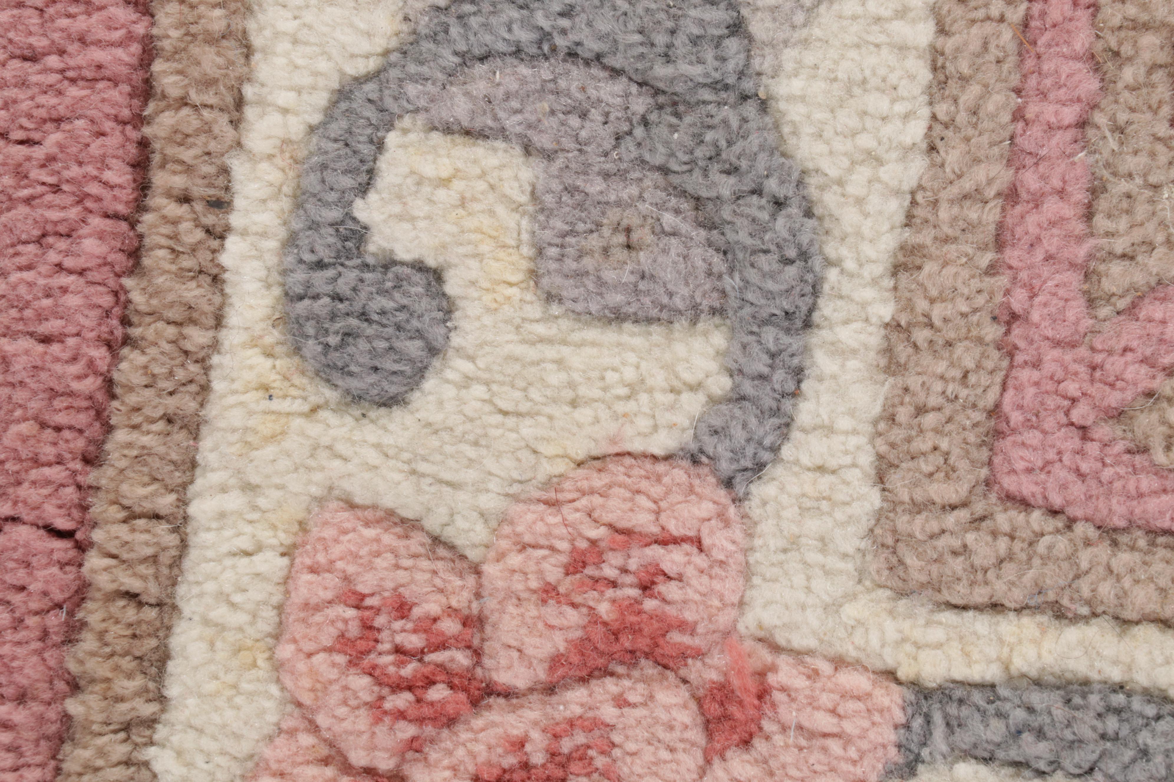 2' x 8'8 Hand-Tufted and Carved Chinese Aubusson Carpet Runner