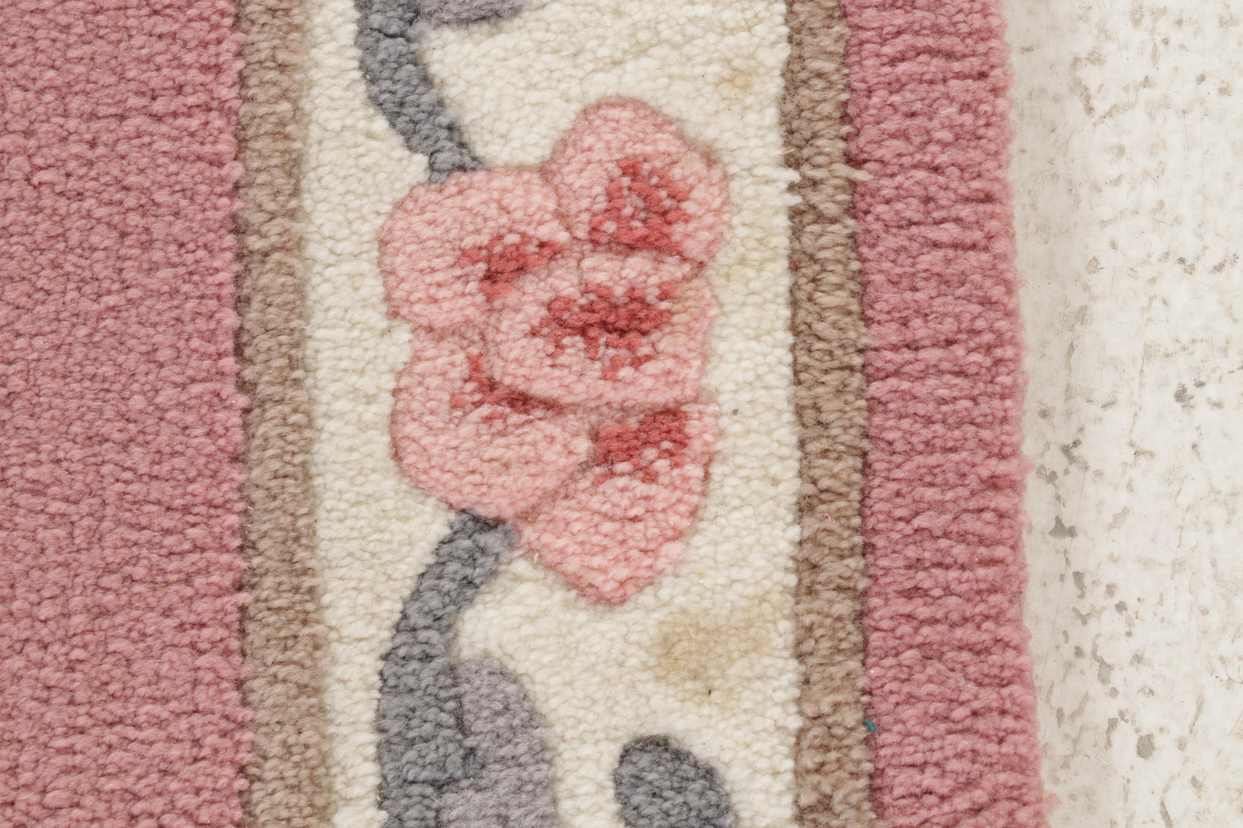 2' x 8'8 Hand-Tufted and Carved Chinese Aubusson Carpet Runner