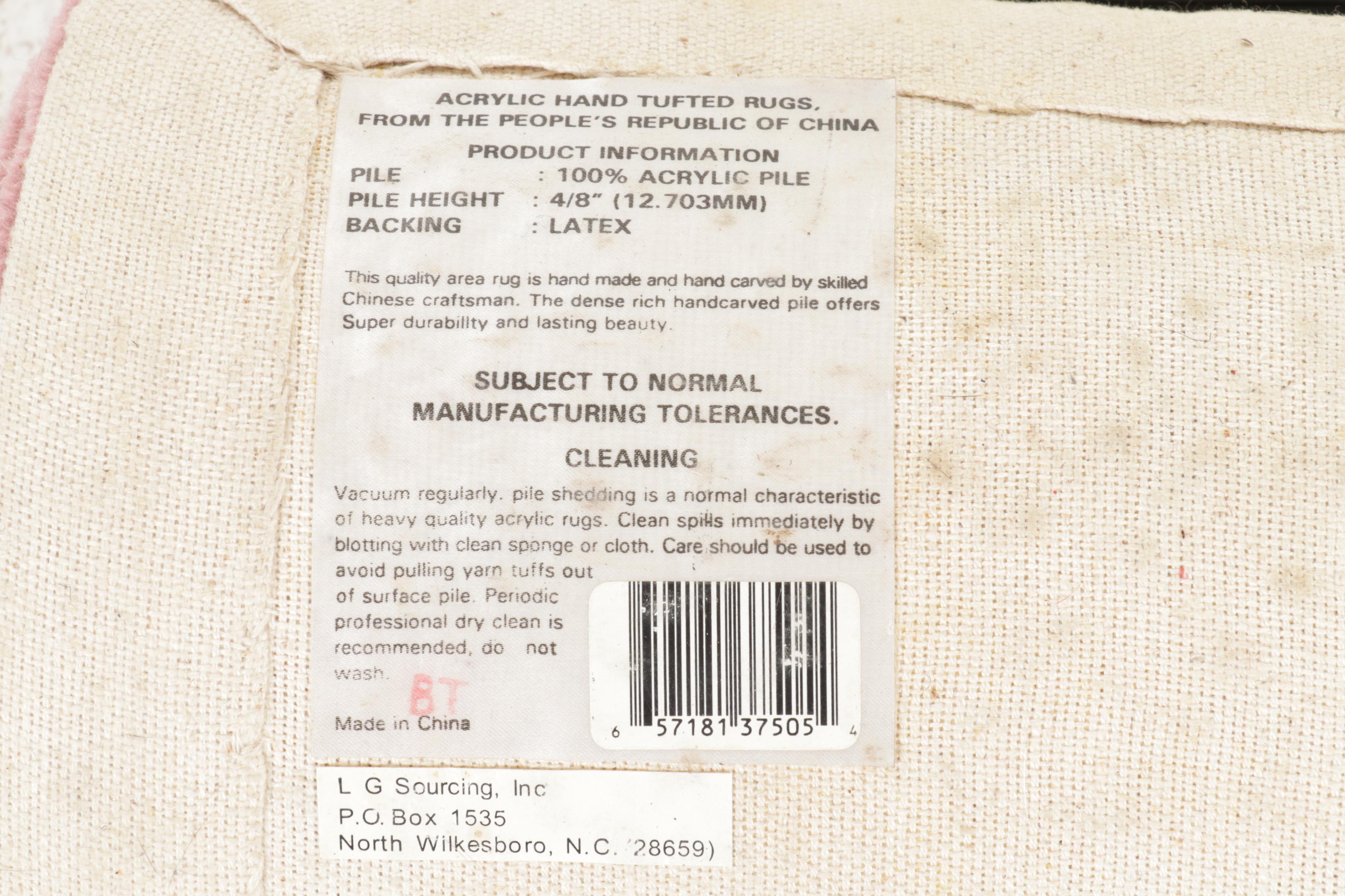 2' x 8'8 Hand-Tufted and Carved Chinese Aubusson Carpet Runner