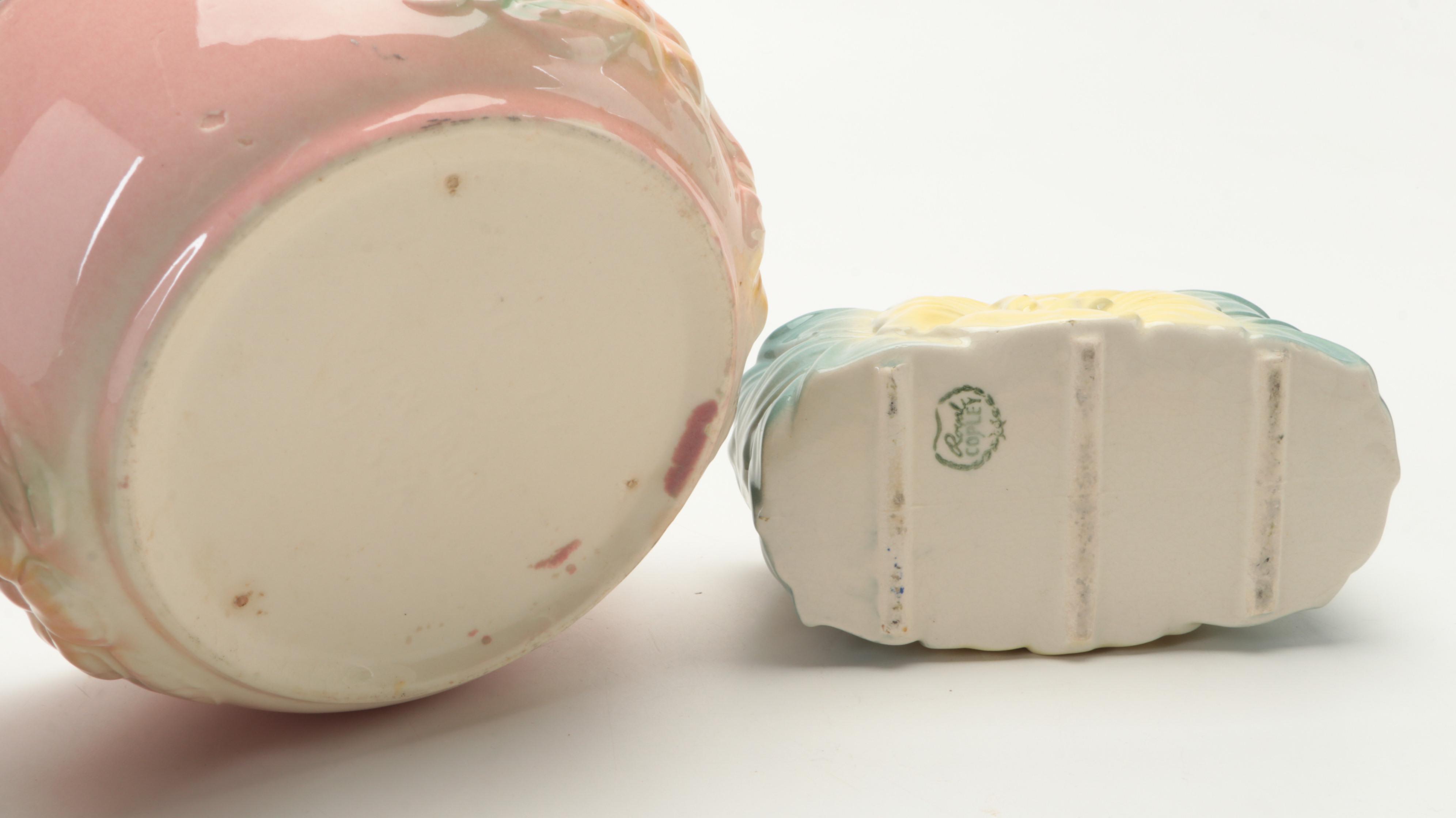 Royal Copley Planter with Other American Art Pottery Vases and Tableware