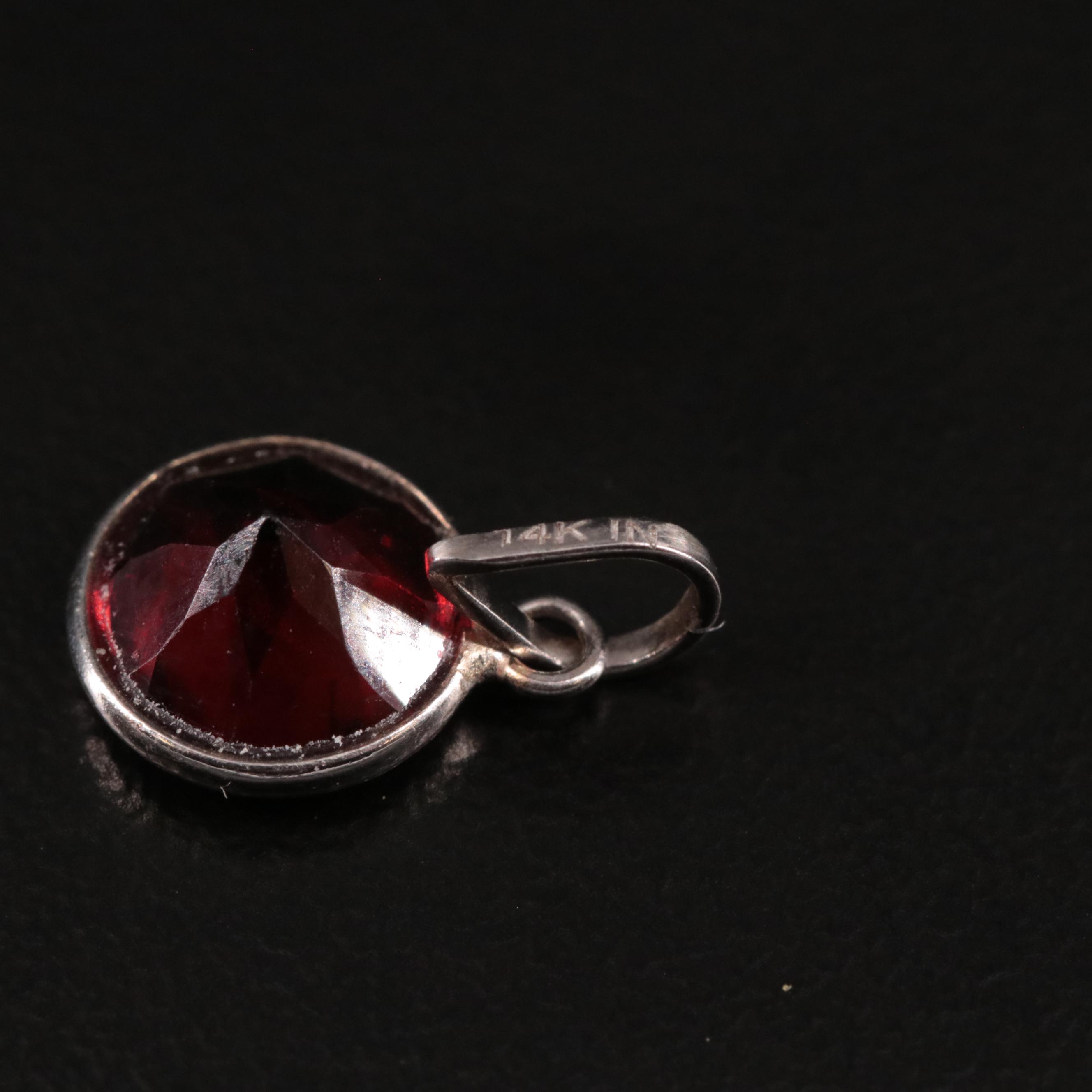 14K Garnet Pendant