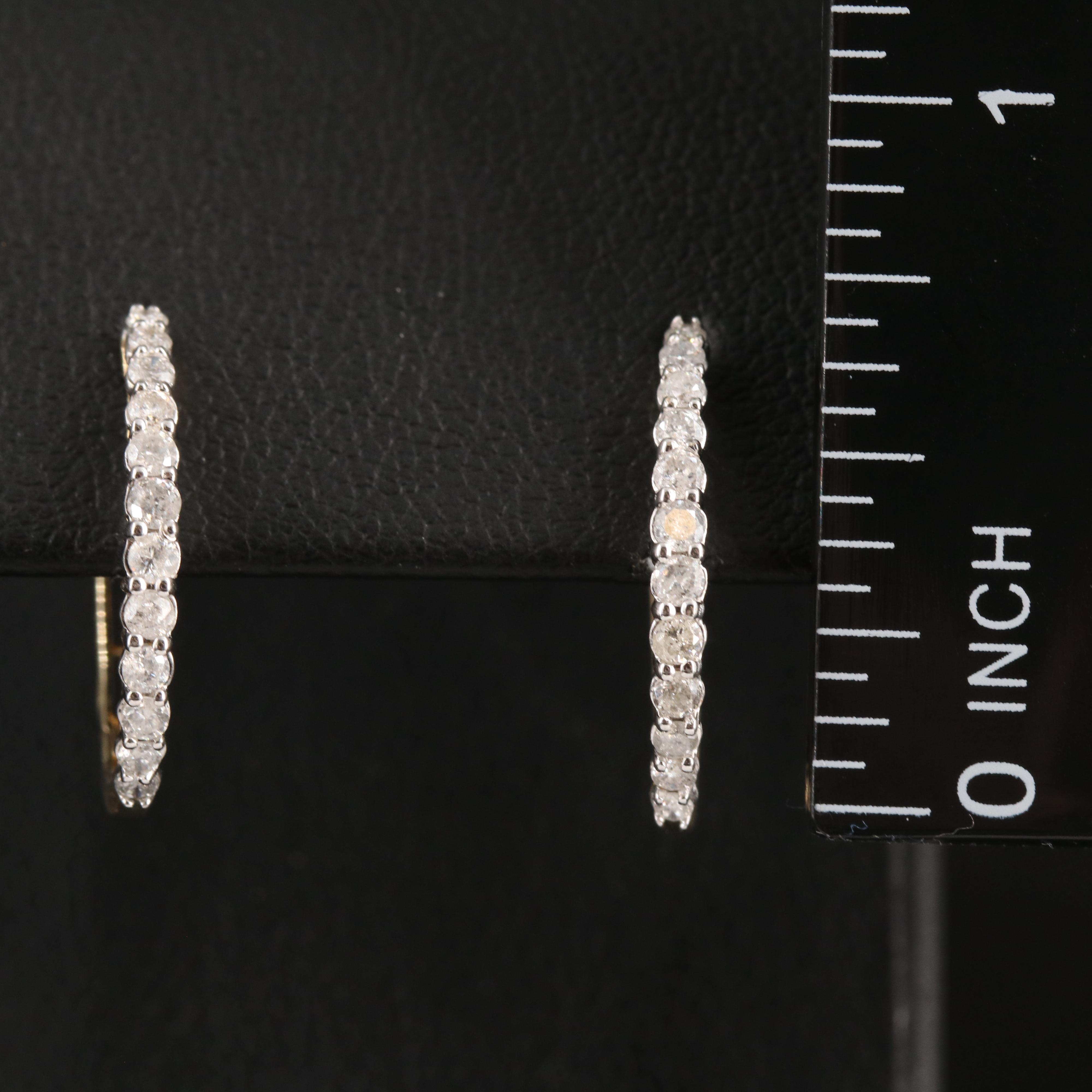 10K 0.51 CTW Diamond Hoop Earrings