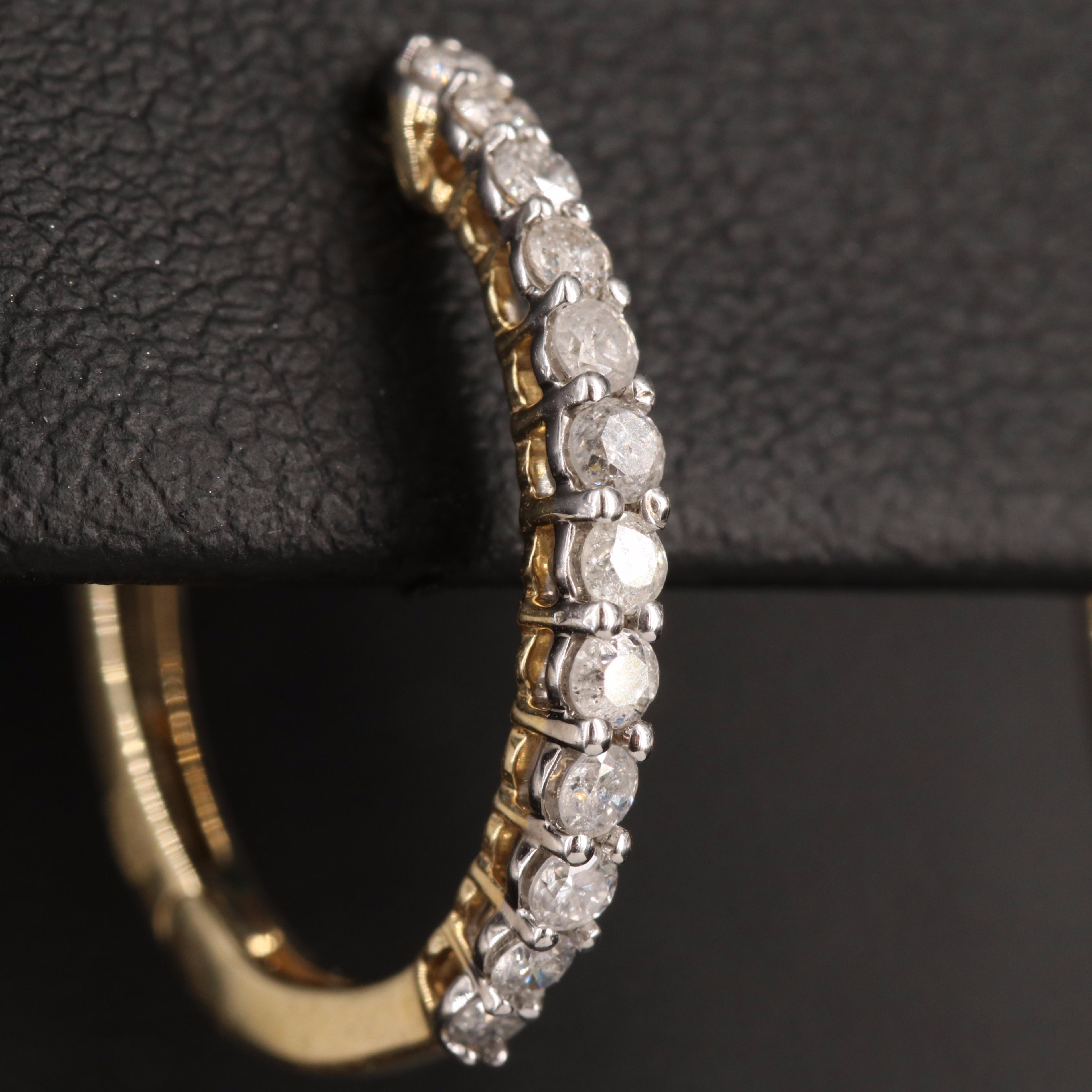 10K 0.51 CTW Diamond Hoop Earrings