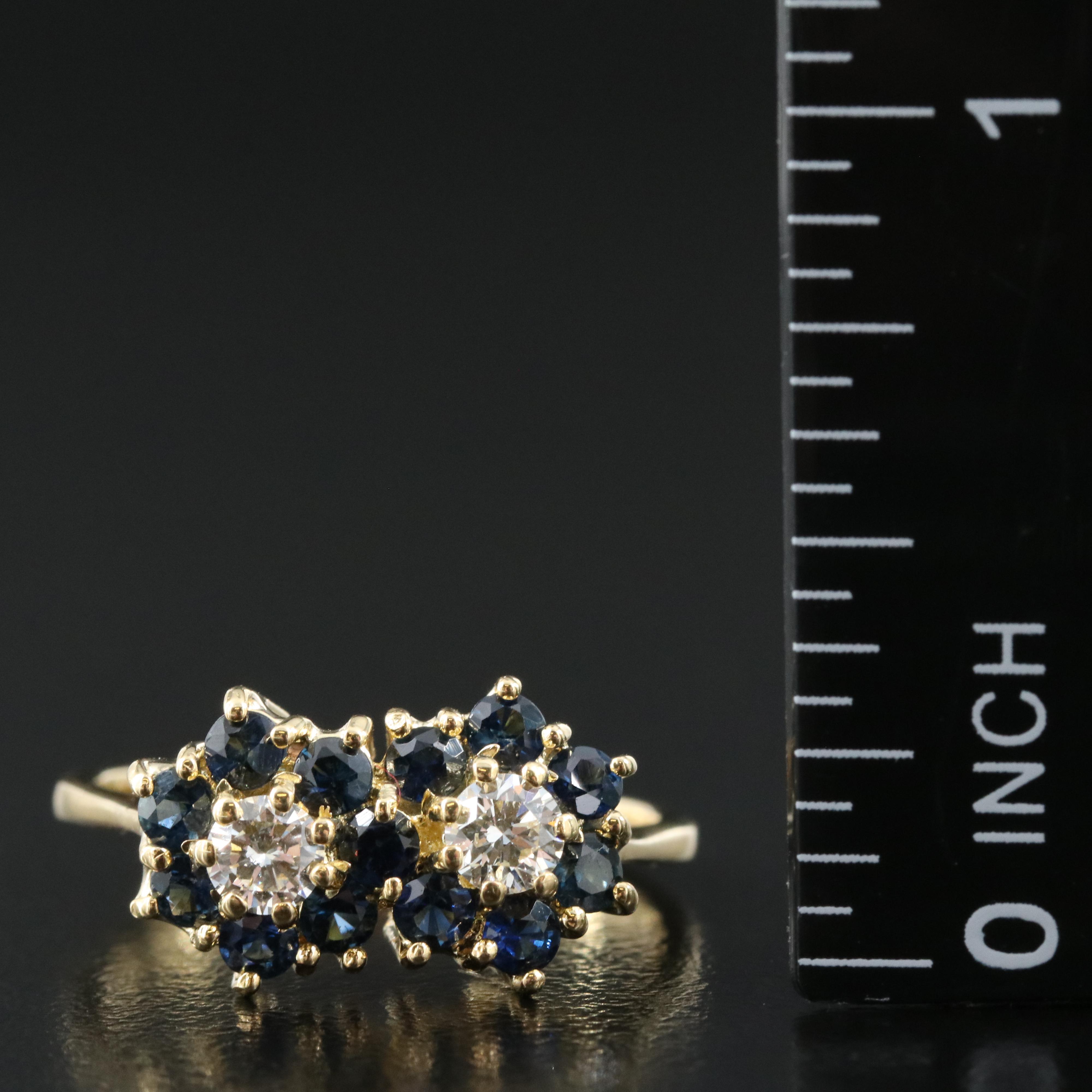 18K 0.32 CTW Diamond and Sapphire Ring