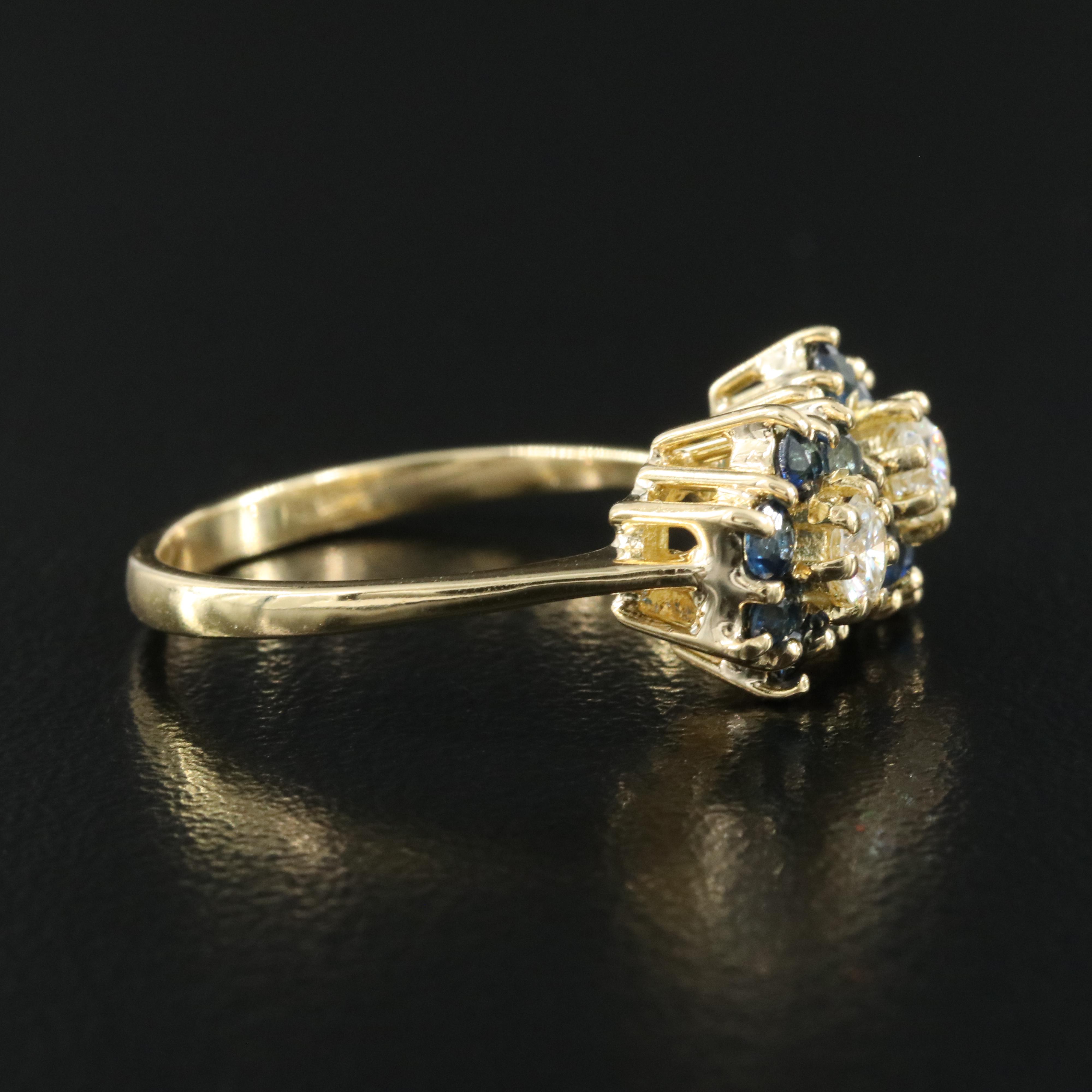 18K 0.32 CTW Diamond and Sapphire Ring