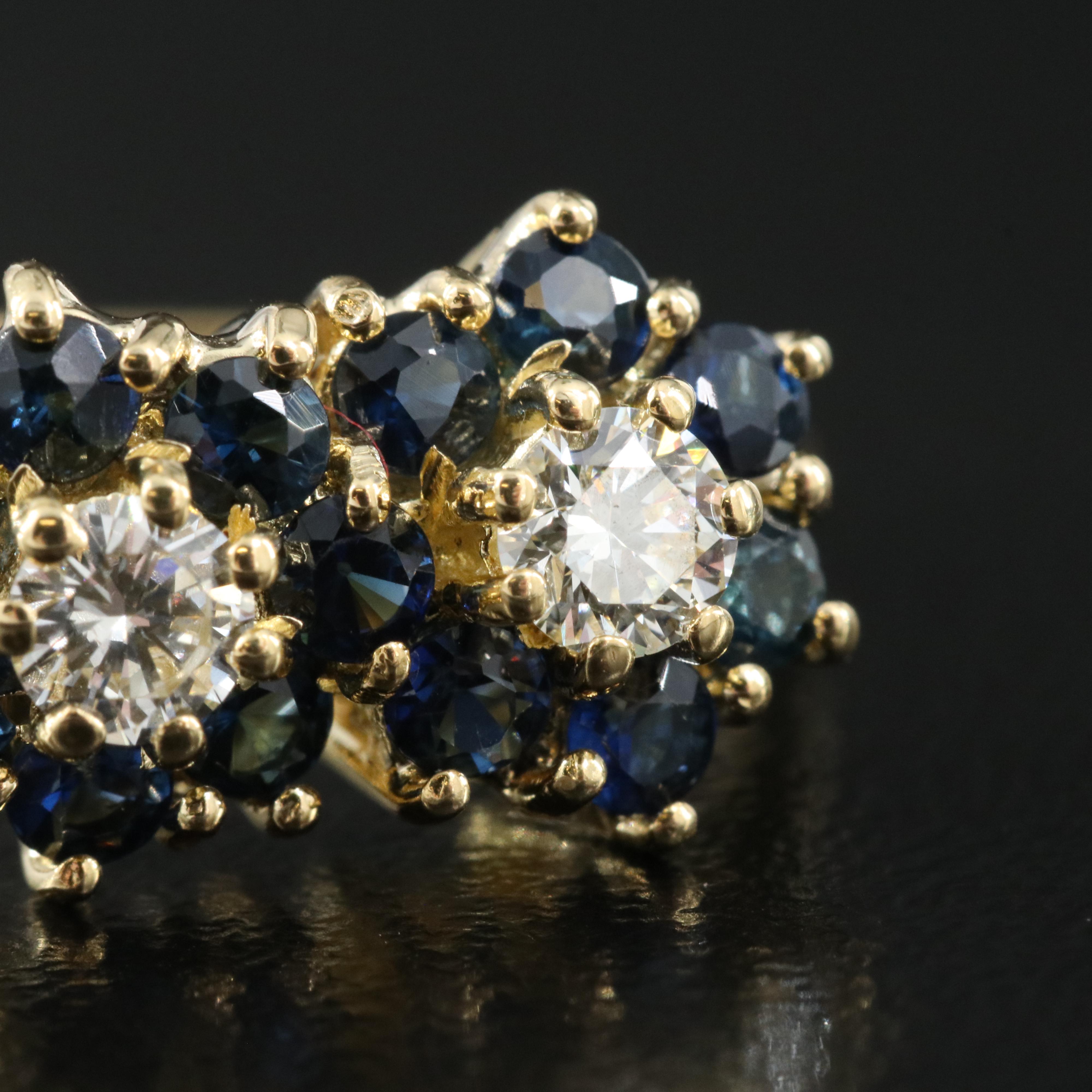 18K 0.32 CTW Diamond and Sapphire Ring