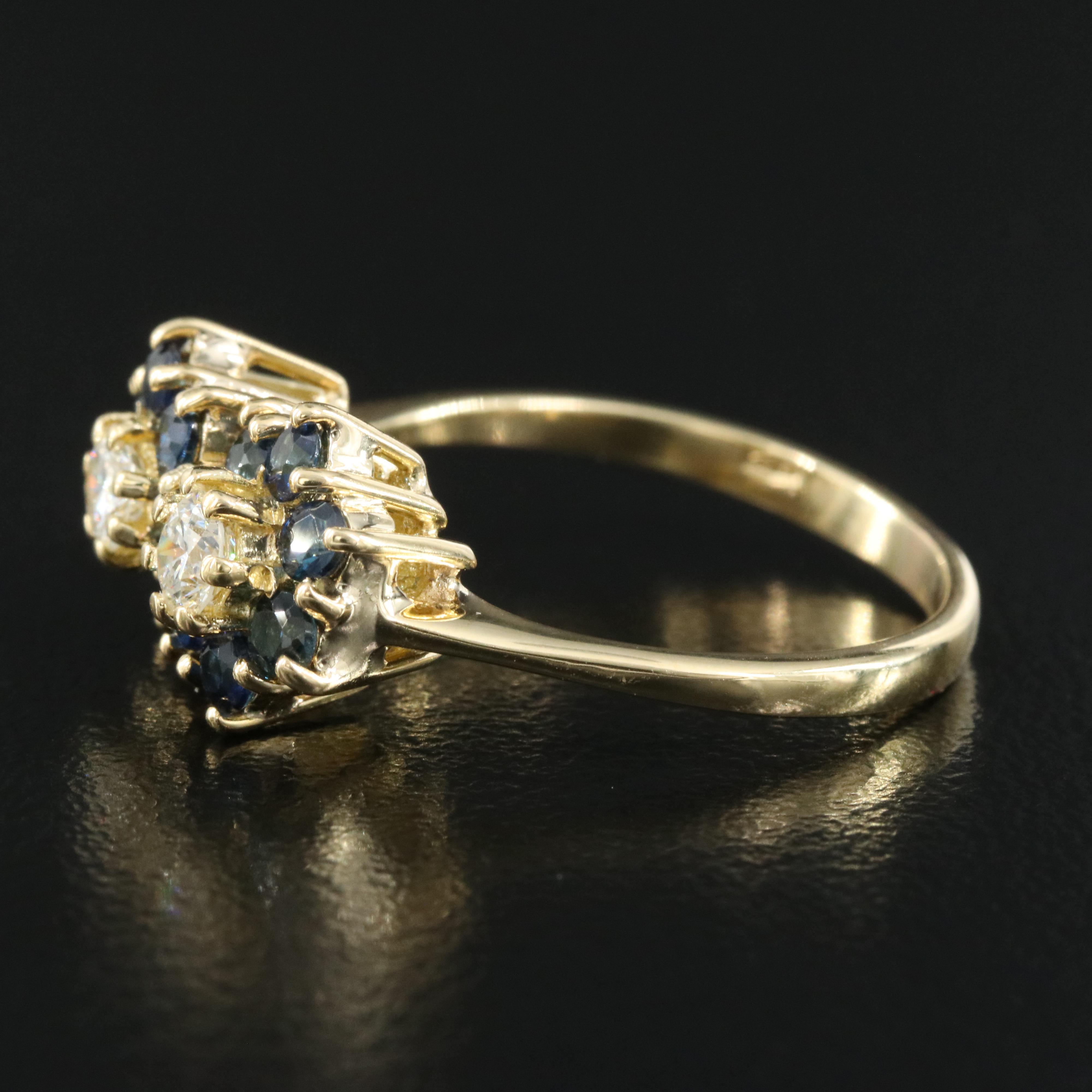 18K 0.32 CTW Diamond and Sapphire Ring